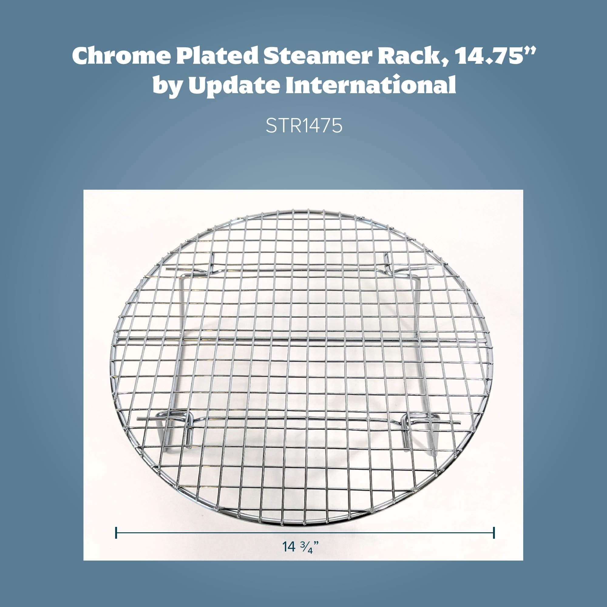 Update International-STR1475 14.75'' Chrome-Plated Steamer Rack - Silver