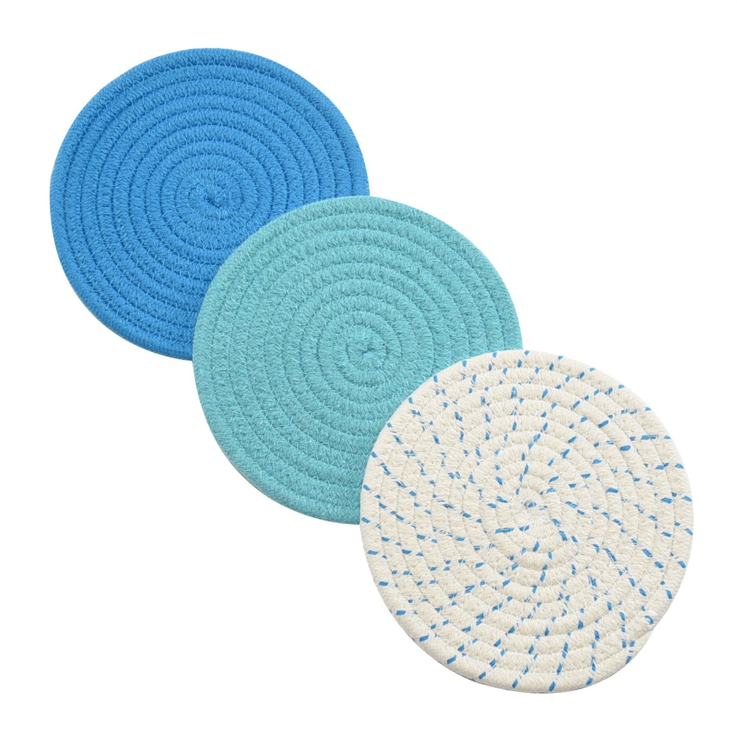 Kitchen Pot Holders Set Trivets Set 100% Pure Cotton Thread Weave Hot Pot Holders Set (Set of 3) Stylish Coasters, Hot Pads, Hot