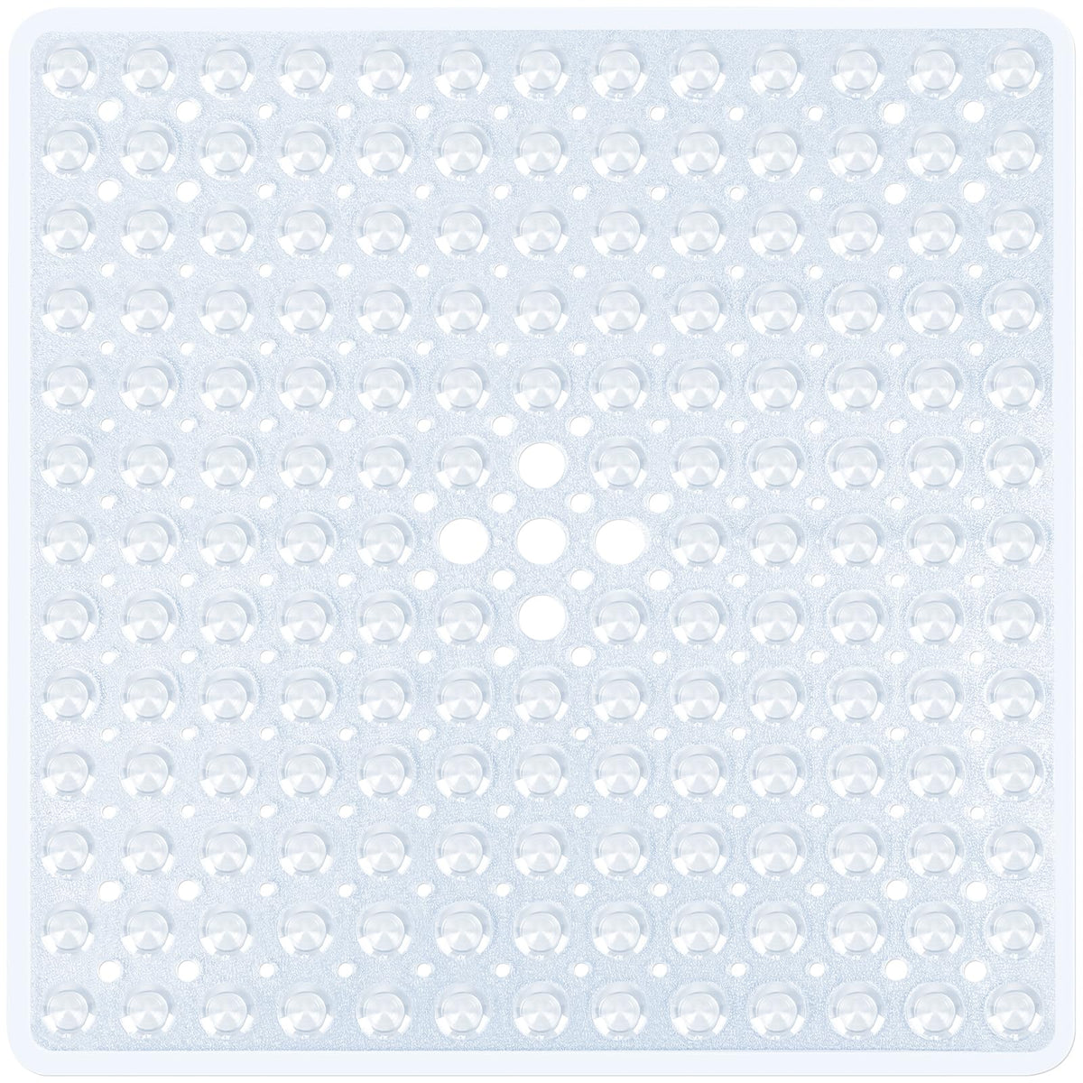Naoloture Clear Square Shower Bathtub Mat Non Slip 21X21 Inch, Soft Bath Mat For Inside Shower Tub, Shower Stall Mats For Bathro