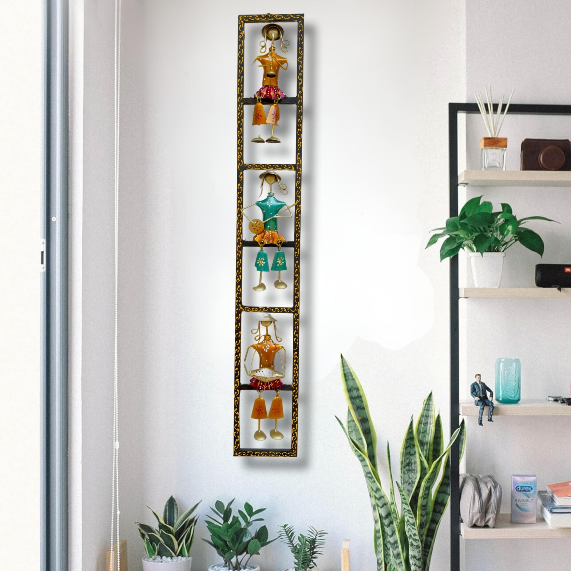 RSN Metal Wall Decor Rajasthani 3 Musicians Wall Art/Wall Hanging For Home Decor Size-35 x5 Inch