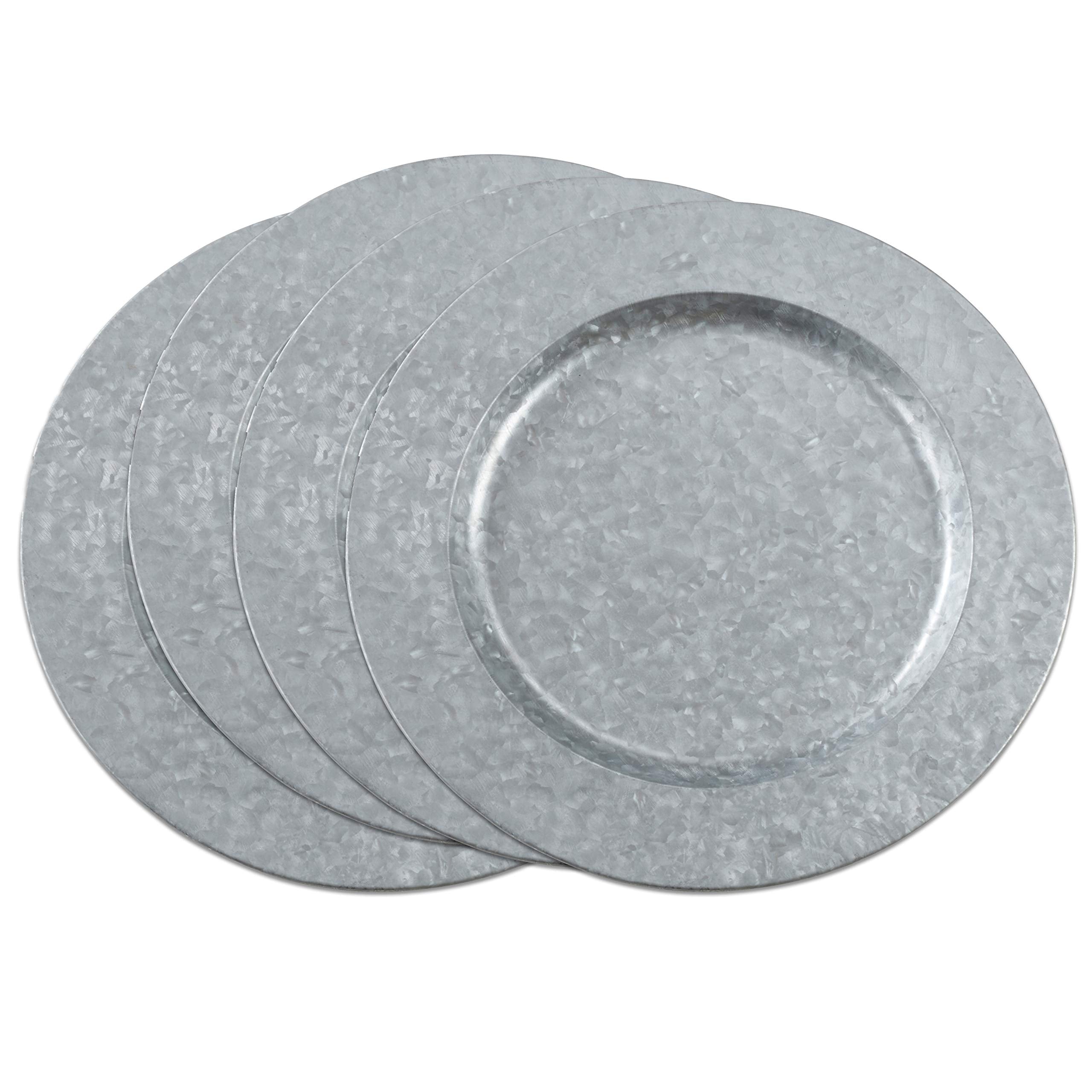 Saro Lifestyle Polished Galvanized Charger Plates (Set Of 4)