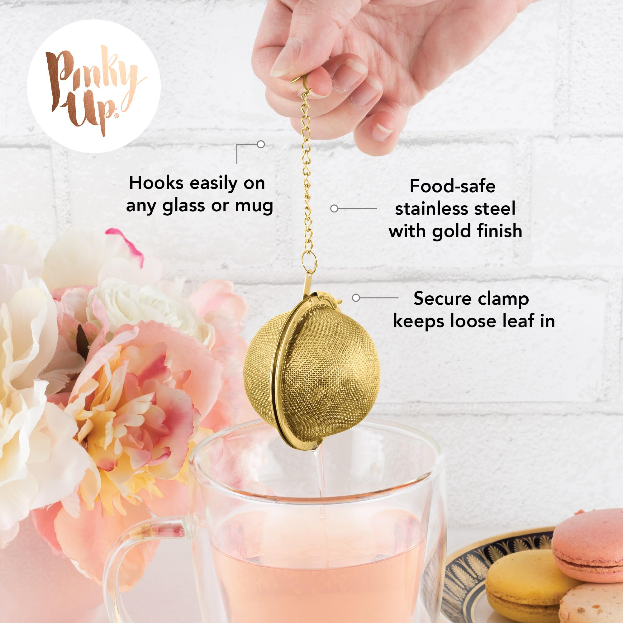 Small Tea Infuser Ball In Gold By Pinky Up