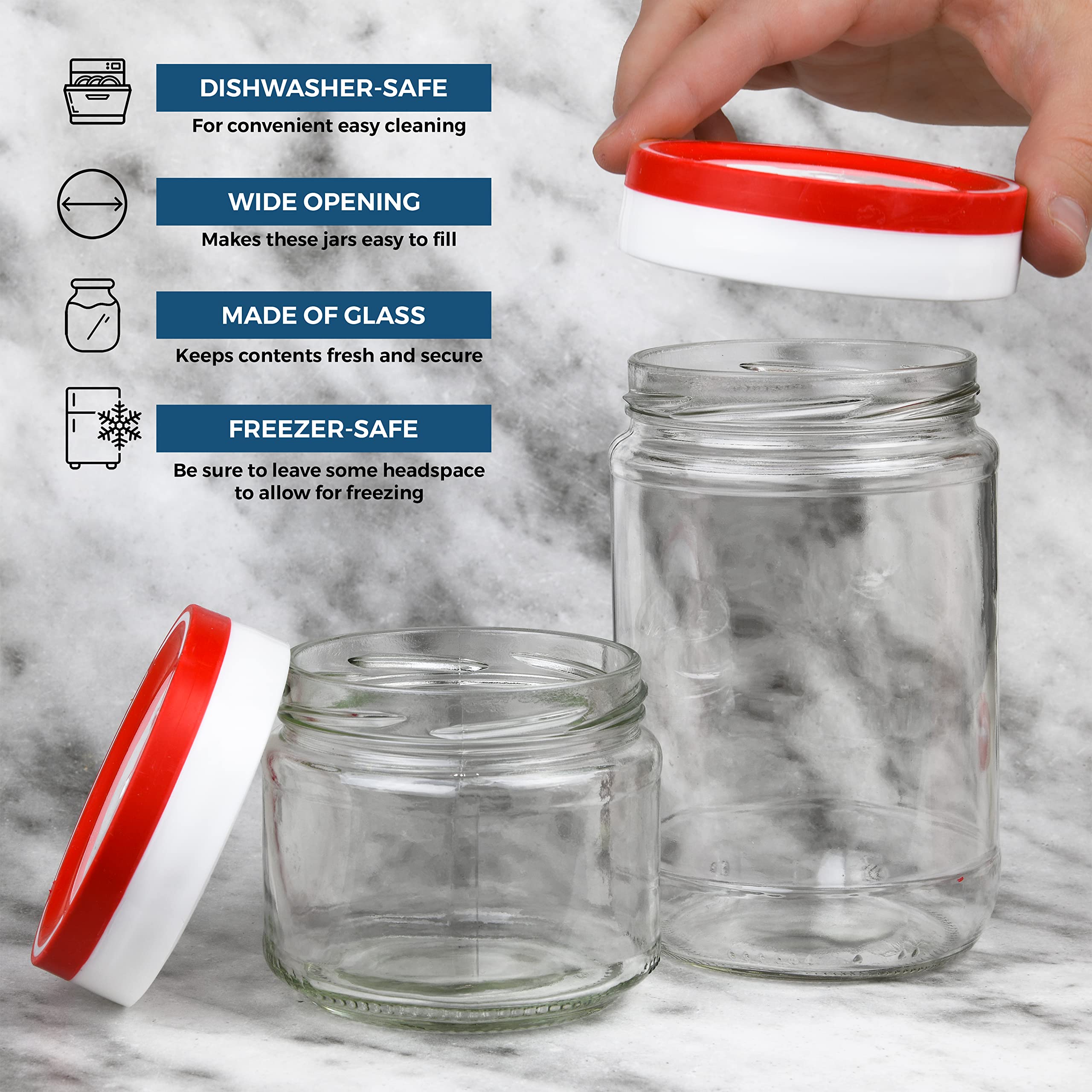 Tribello Wide Mouth Mason Jars 14 Oz, 8-Pack