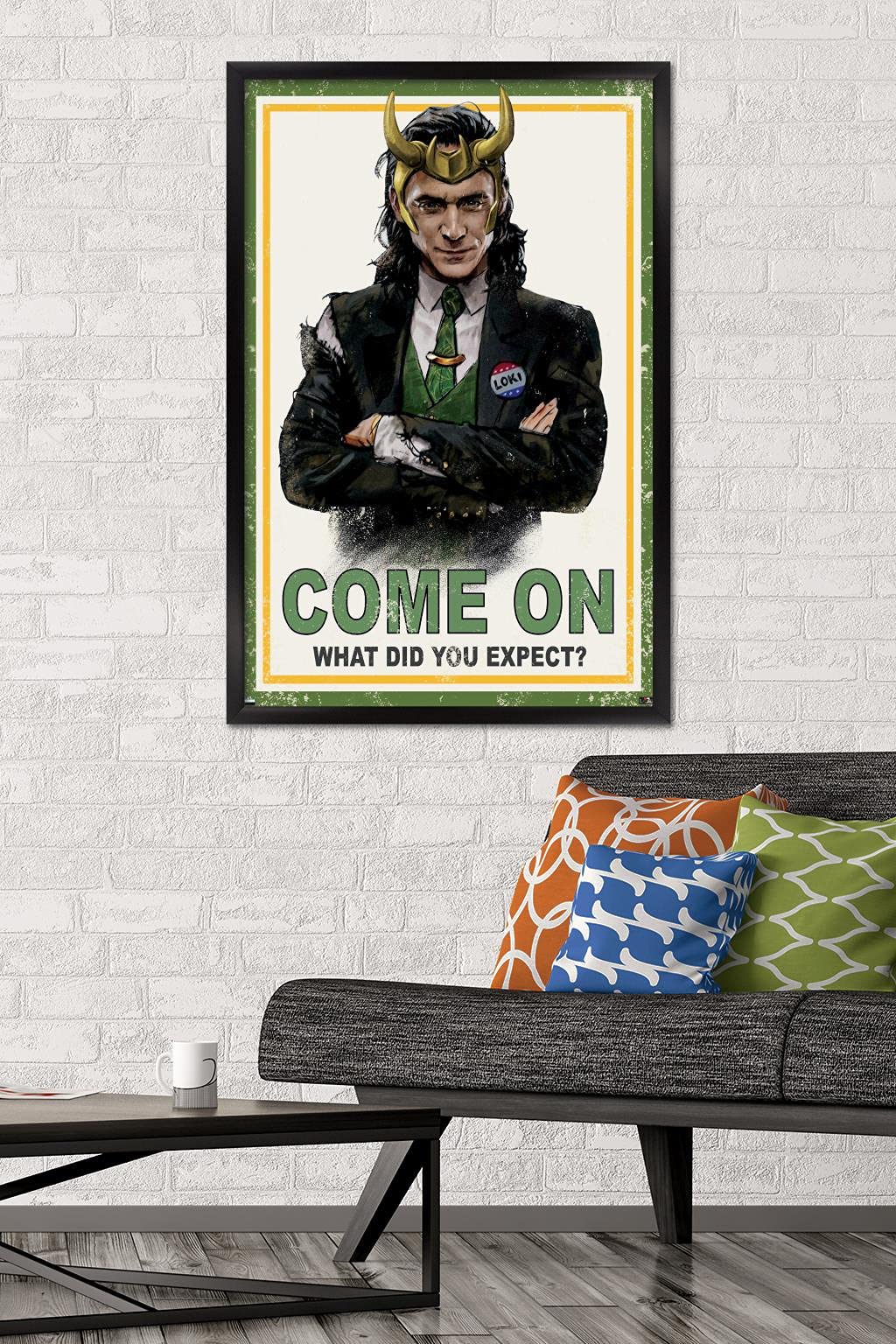 Trends International Marvel Loki-What Did You Expect Wall Poster, 22.375'' X 34'', Black Framed Version