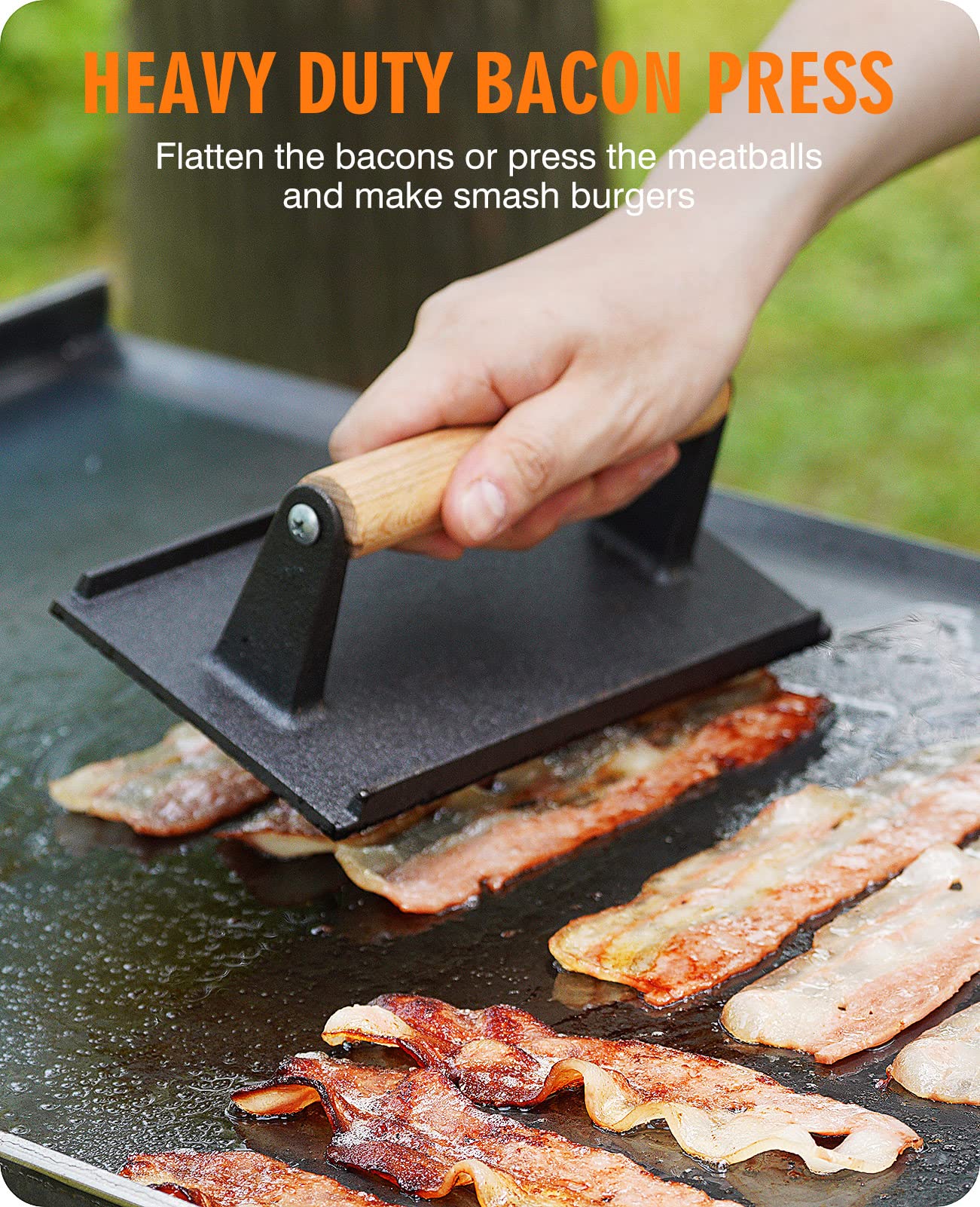 HOMENOTE Griddle Accessories for Blackstone  Commercial Grade 12 Inch Heavy Duty Melting Dome with Rectangle Cast Iron Smash Burger Press Perfect for Flat Top Hibachi Grill Indoor Outdoor