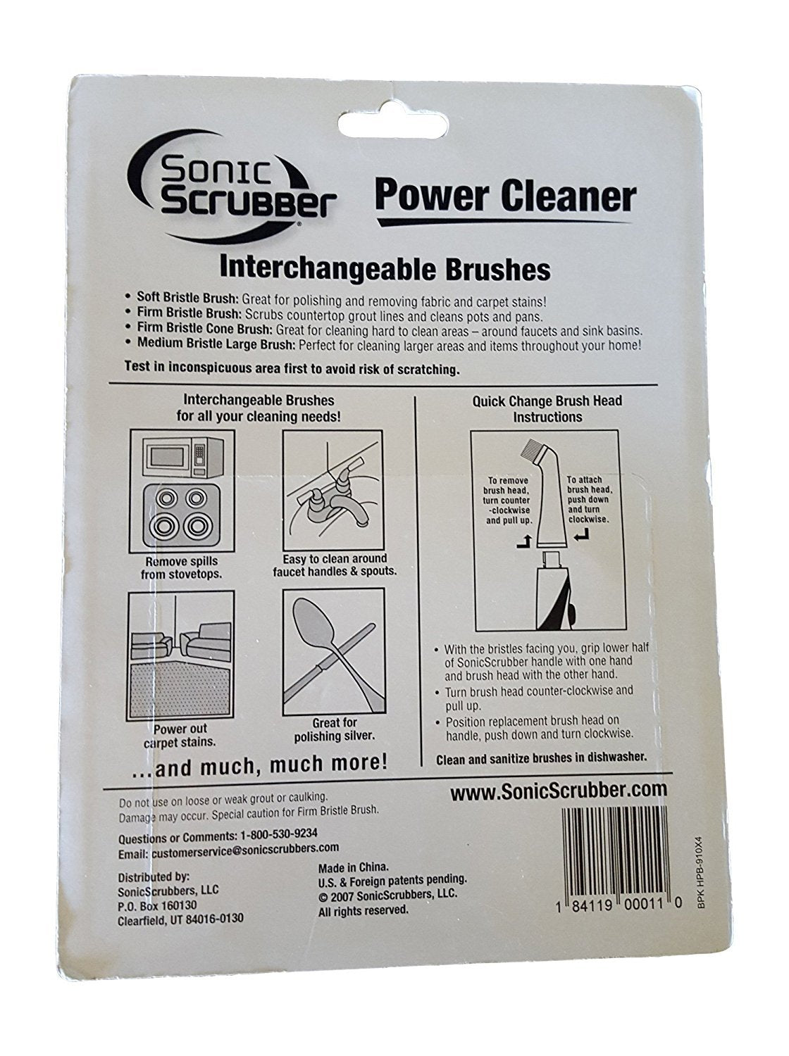 Chef'S Choice Japan International Commerce Sonic Scrubber Brush Set For Kitchen & Home