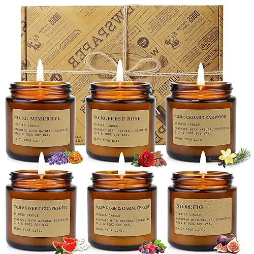 Candles for Home Scented,6Pack 3.5OZ Aromatherapy Candles for Home Decoration,Soy Wax Candle Sets,Jar Candles Gift for Women wit
