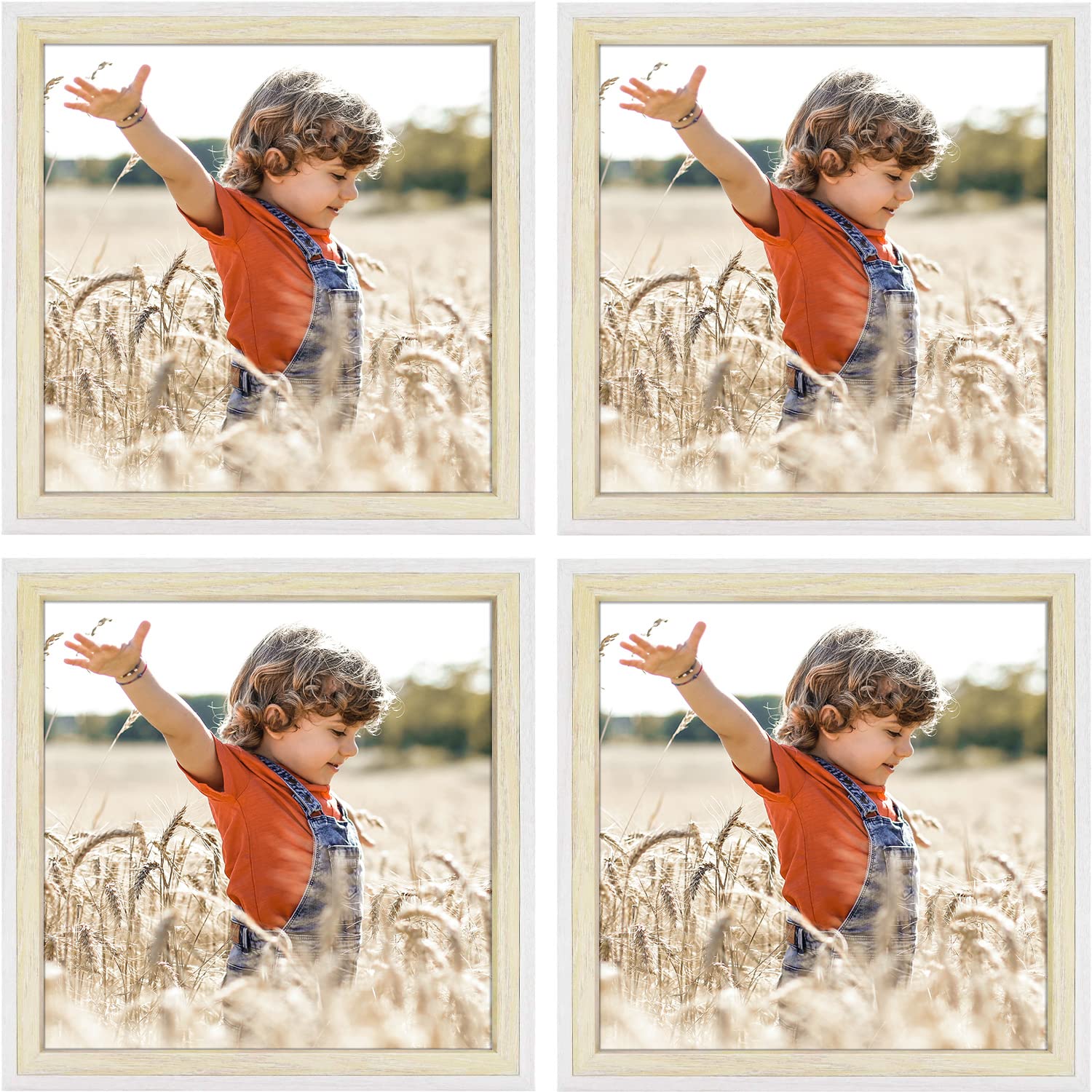 Frametory, Picture Frame Deep Split Molding Easel Stand for Table/Desk Display Layered Look Design Landscapes, Portraits, Artwor