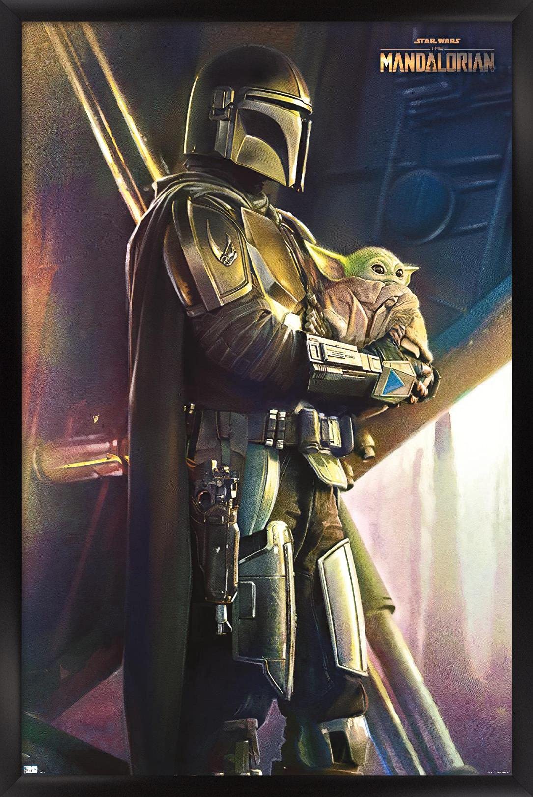 Trends International Star Wars: The Mandalorian - Held Wall Poster, 14.725'' X 22.375'', Black Framed Version