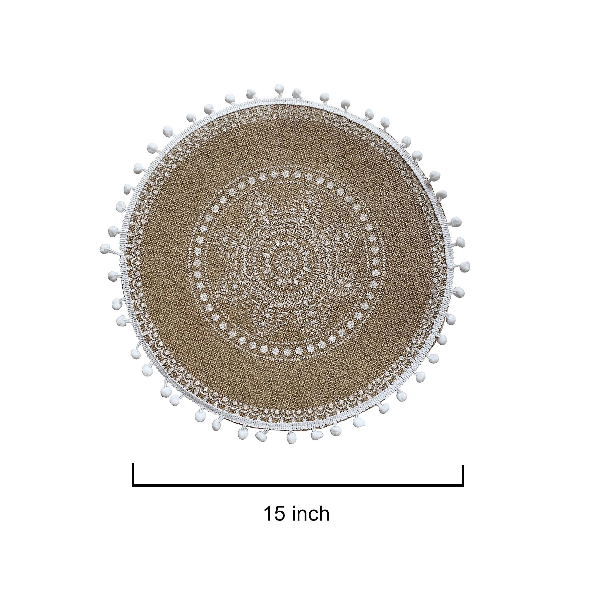 Capasin Round Placemats Set Of 4, Dining Winter Modern Dinner Braided Beige Boho Round Table And Fall Circle Placemats Boho Runn