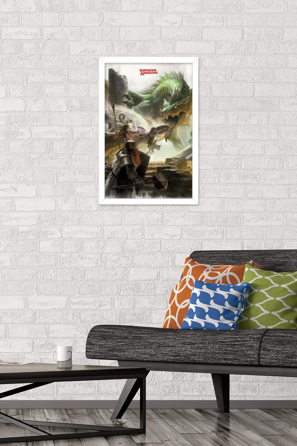 Trends International Dungeons And Dragons - Adventure Wall Poster, 14.725'' X 22.375'', White Framed Version