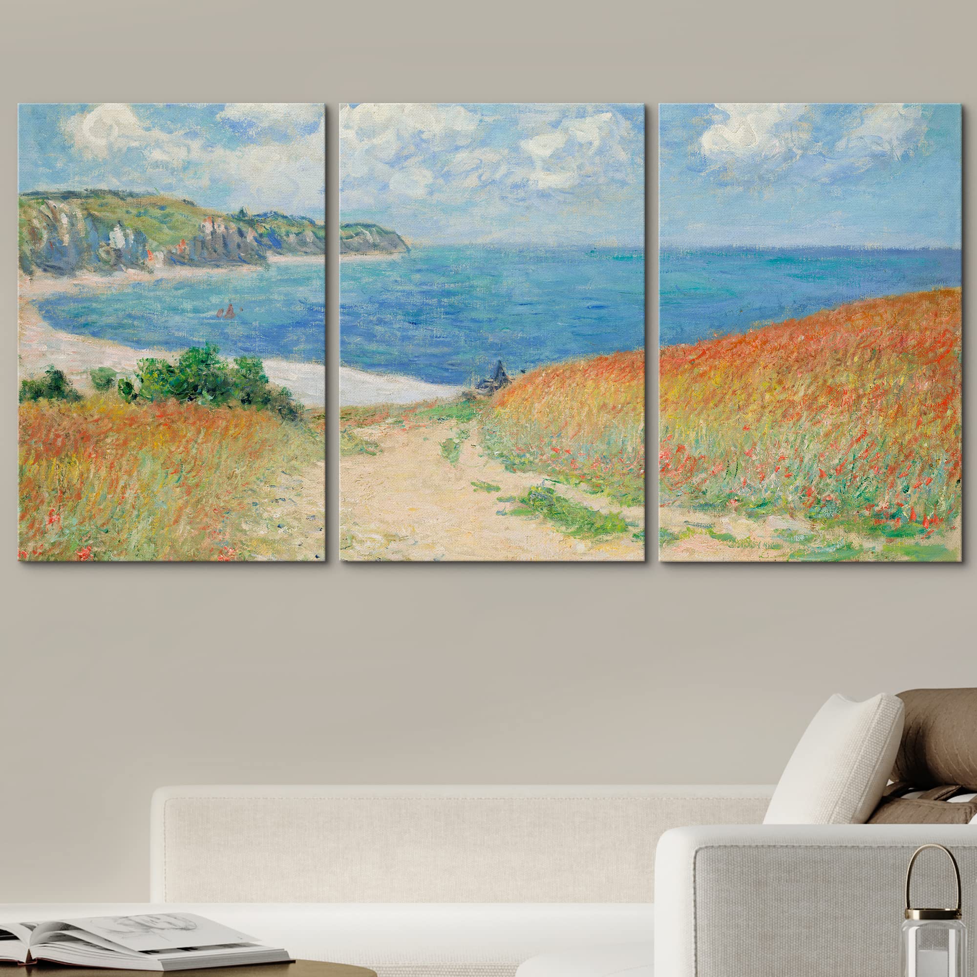 Wall26 Canvas Print Wall Art Set Path Through The Corn At Pourville By Claude Monet Cultural Historic Oil Painting Fine Art Repr