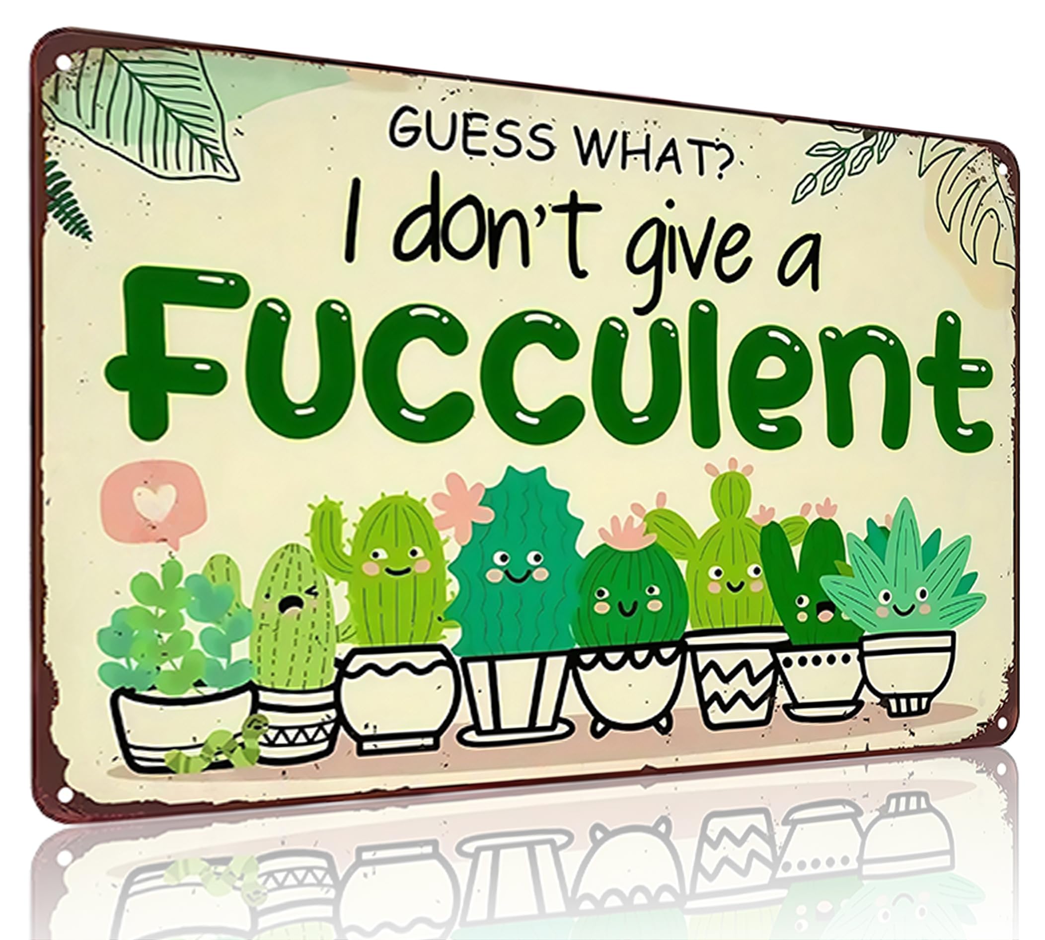 Bestylez Garden Gifts Vintage I Dont Give A Succulent Gardening Signs for Home Garden Greenhouse Living Room Bedroom Yard Outdo