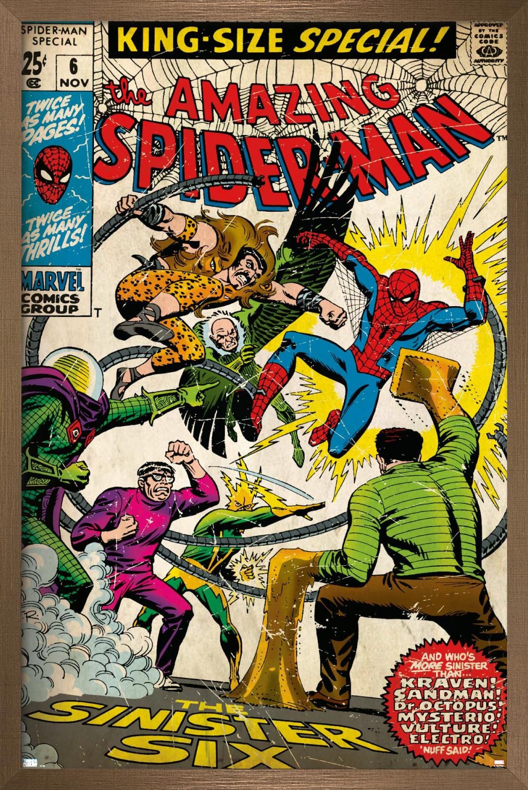 Trends International Marvel Comics - Spider-Man - Amazing Spider-Man #6 Wall Poster, 22.375'' X 34'', Bronze Framed Version