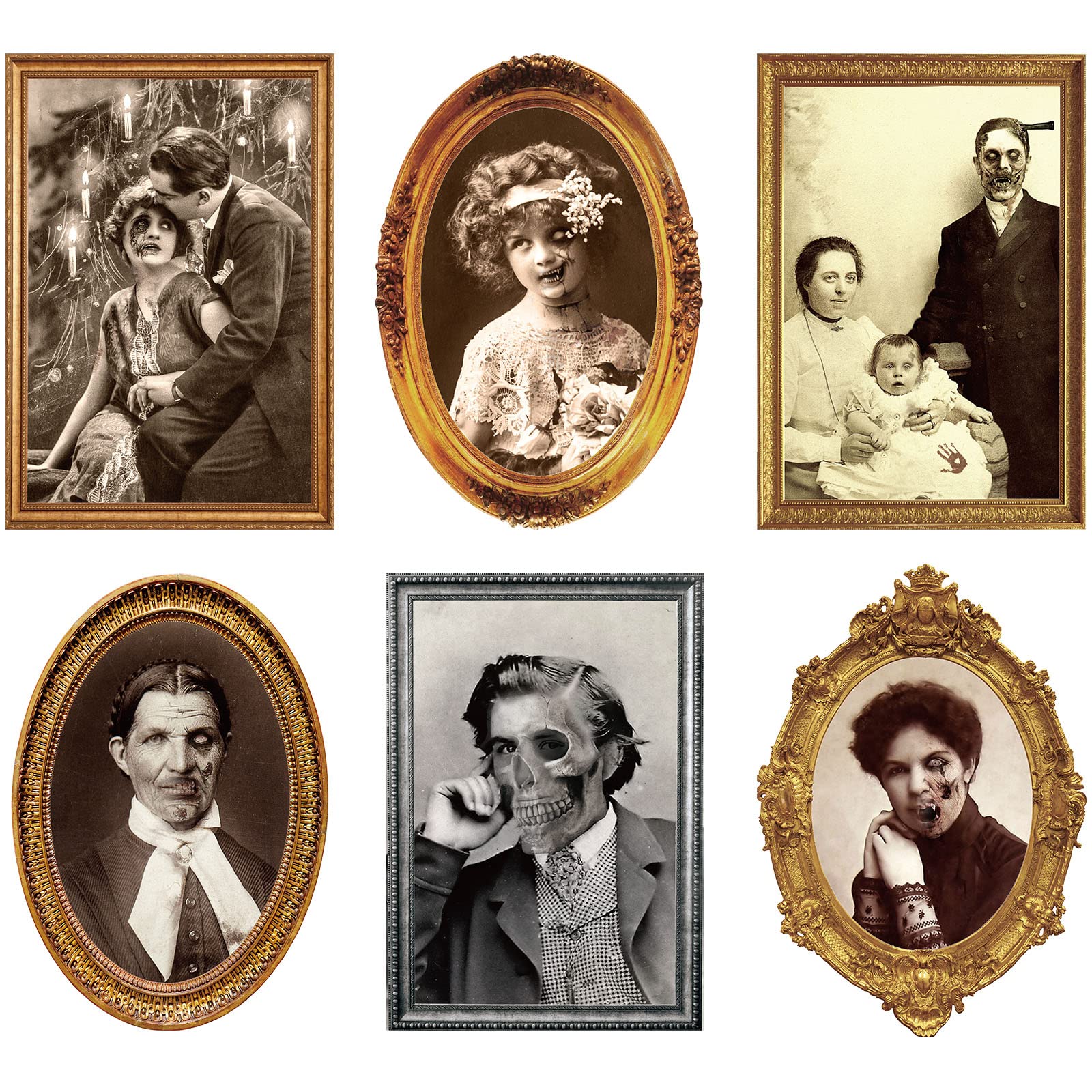 6 Pack Halloween Pictures 3D Changing Face Horror Portraits Scary Halloween Photo Haunted Pictures Frame Creepy Halloween Pictur