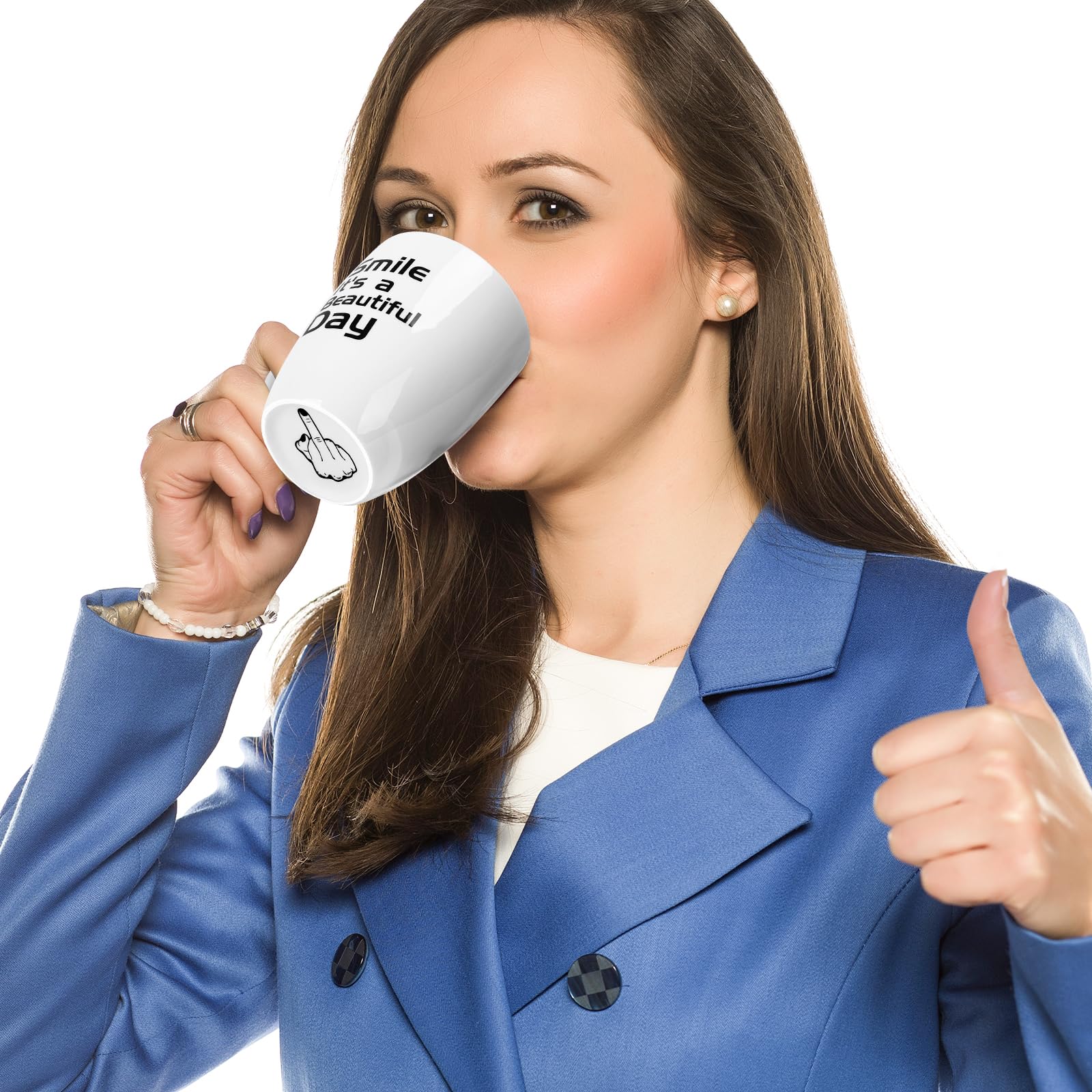 Ednzion 14 OZ Ceramic Coffee Mug - White Elephant Gift, Funny Gag Gift for Adults, Coworkers, Friends - Model WEG