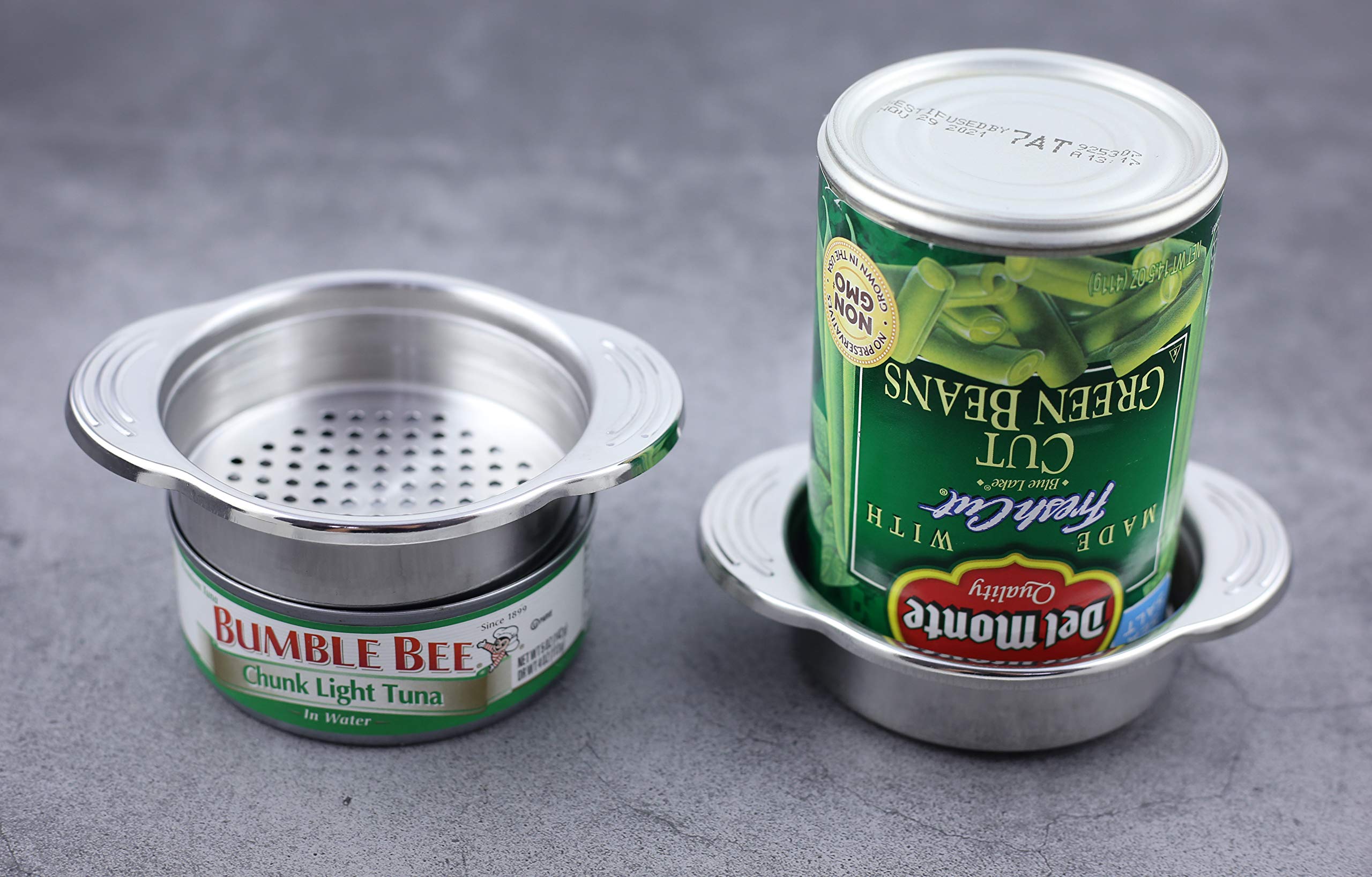 Can Strainer - Tuna Strainer - Food Grade 304 (18/8) Stainless Steel, Dishwasher Safe, Food Strainer, Can Colander, Easy To Clea