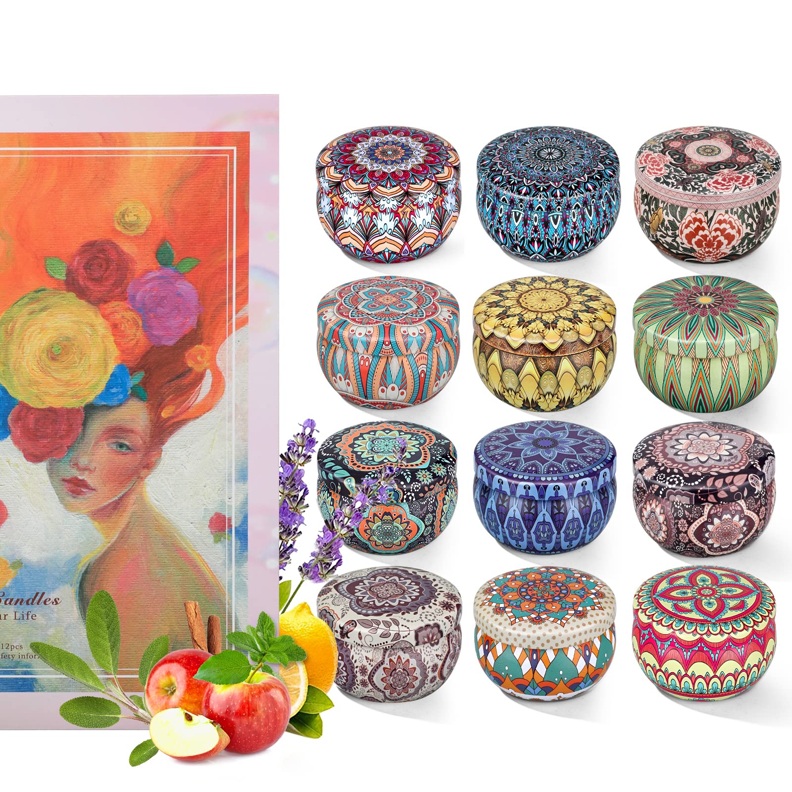 12 Pack Scented Candles Clearance, Valentines Day Gifts for Women, Candles for Home Scented Long Lasting Natural Soy Candles, Wo