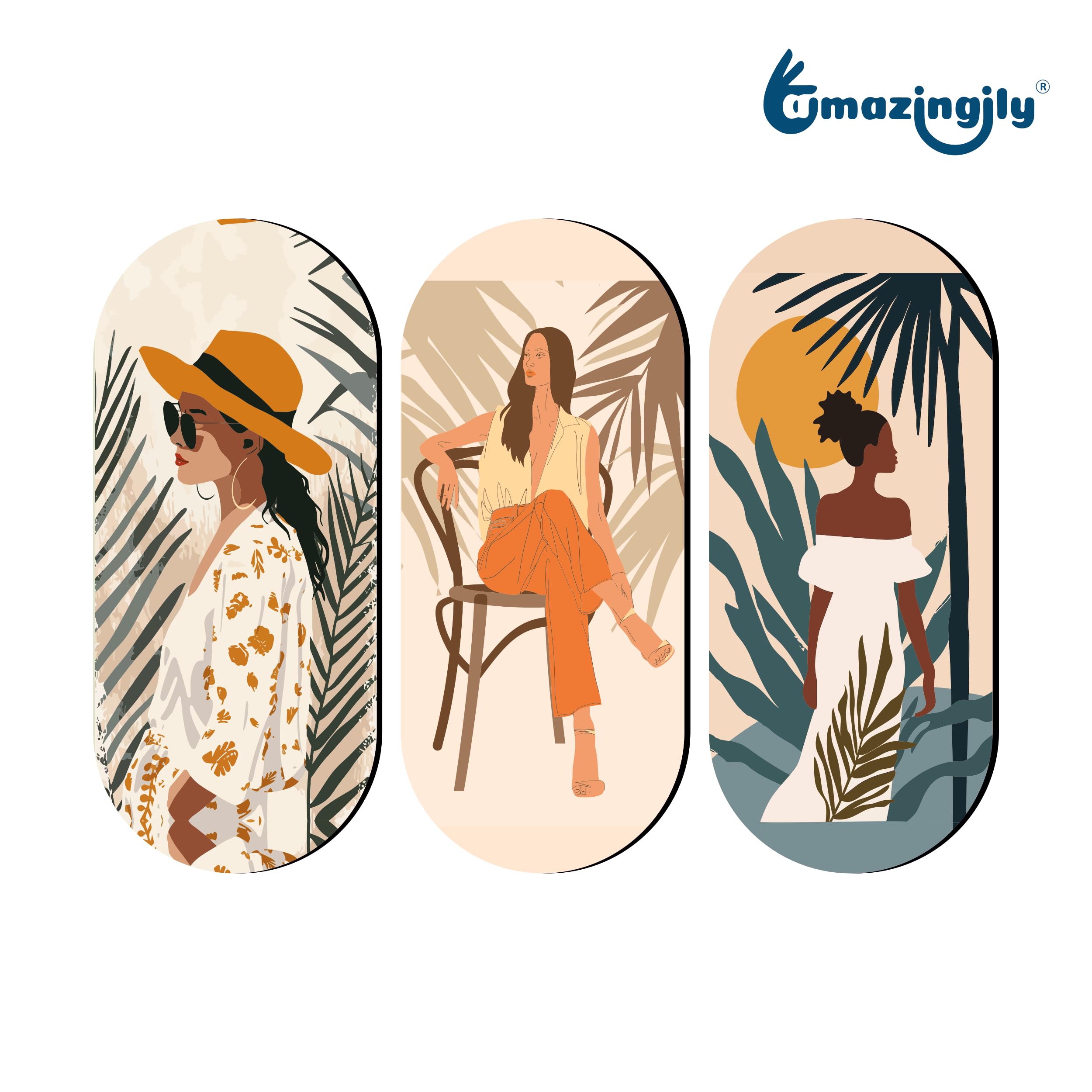 Amazingily Elegant Wall Decoration Art - Handcrafted Traditional Wooden Decor Piece (Set Of 3 | 11.5 * 5.5 Inches | Pattern-47)