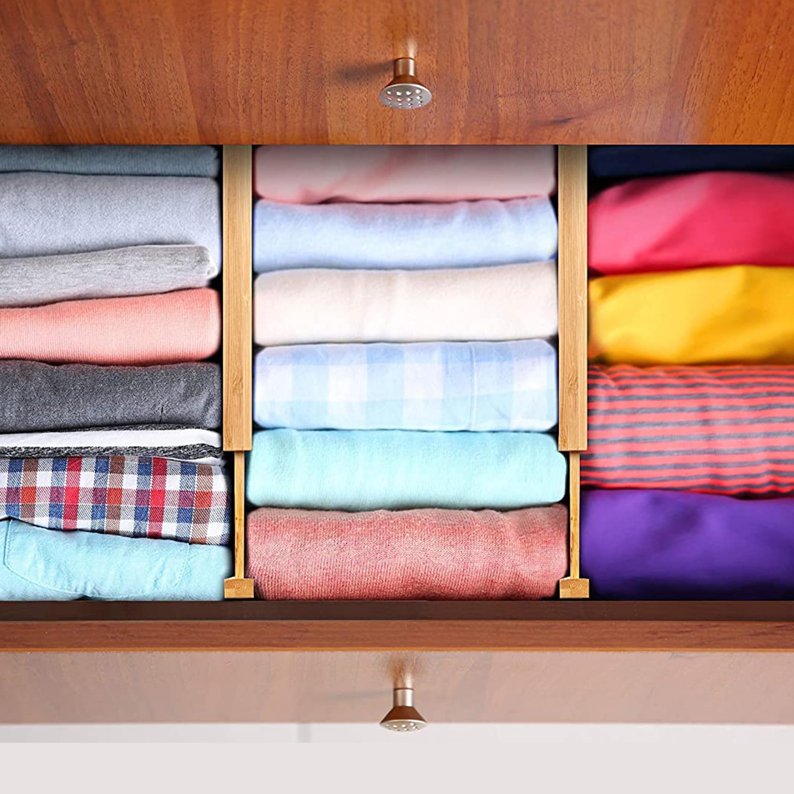 Homemaid Living Bamboo Drawer Dividers Adjustable & Expandable, Kitchen Drawer Organizer, Ideal for Silverware Drawer Organizer,