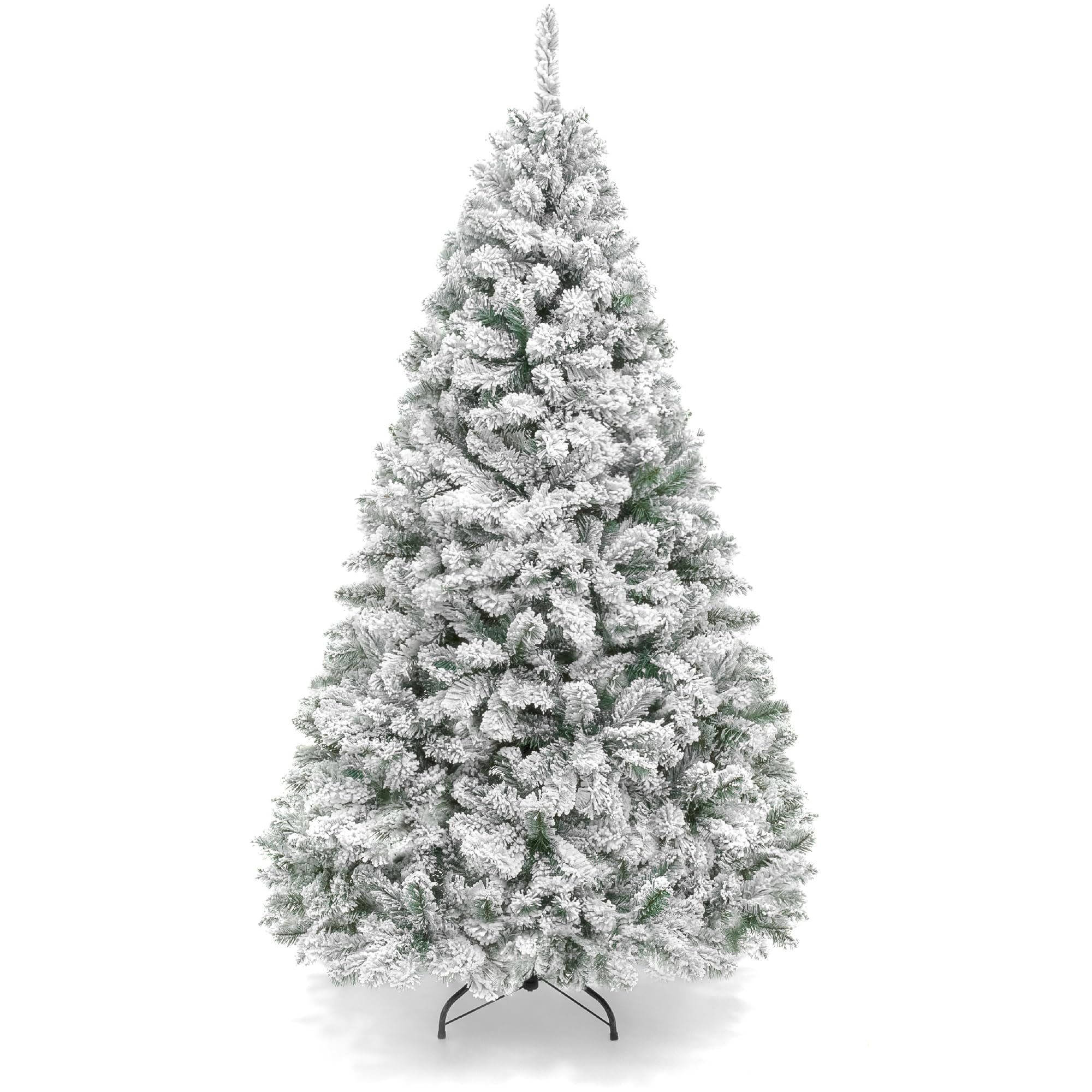 Best Choice Products Artificial Christmas Tree, 4.5ft Unlit Snow Flocked Design Pine Tree, Full Appearance Snowy w/Easy Assembly