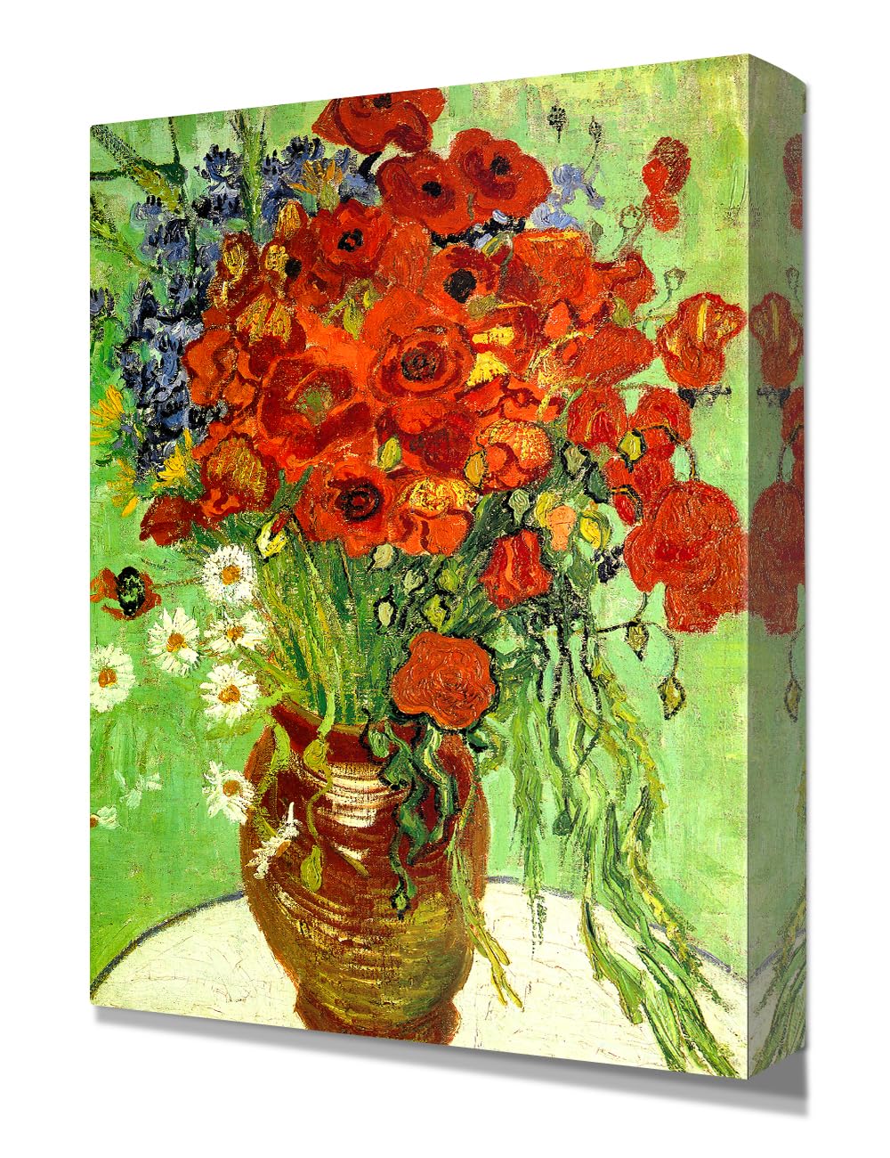 Decorarts - Red Poppies And Daisies By Vincent Van Gogh. Oil Painting Reproduction. Oversize Giclee Print On Canvas. Ready To Ha