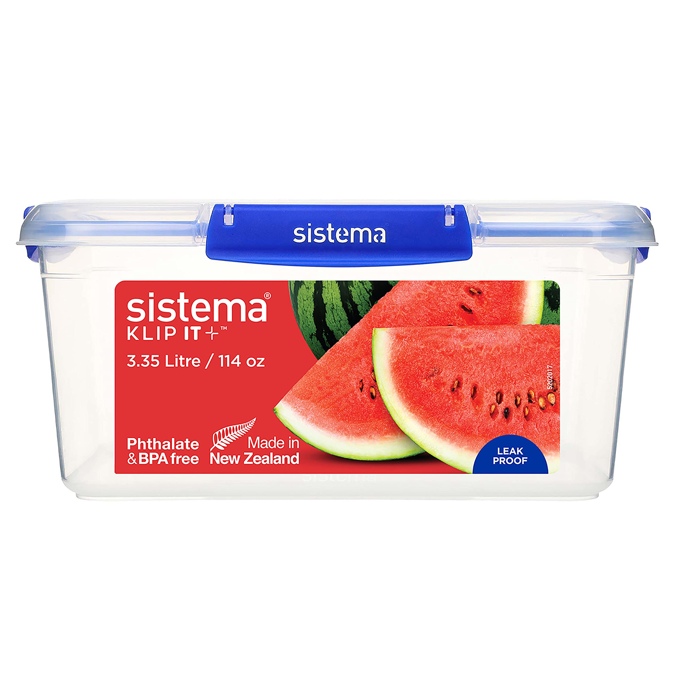 Sistema - 3.35 Litre Rectangle Klip It Plus Stackable Storage Container