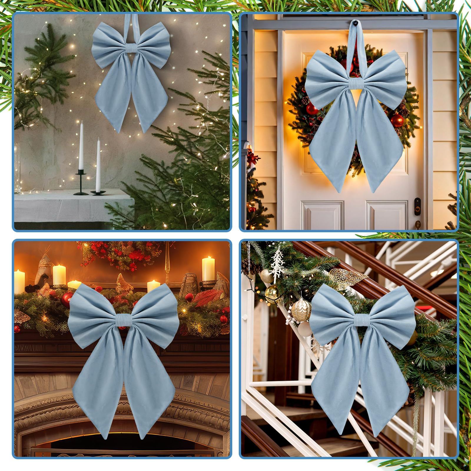 Janinka Christmas Tree Topper Bow 22, Large Bow for Decor, Birthday Party Backdrop, Ribbon Hanging Decor for Christmas Room Back