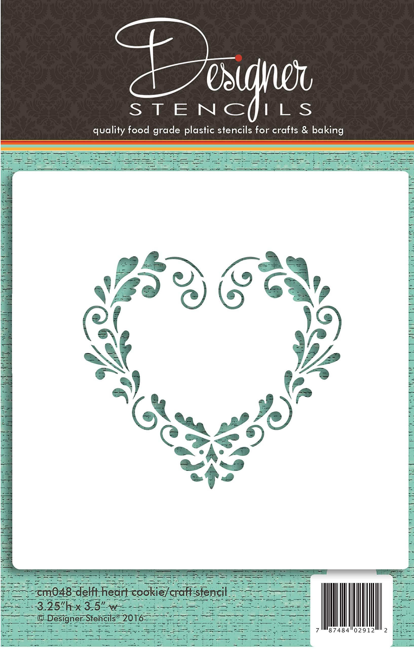 Delft Heart Cookie And Craft Stencil By Designer Stencils