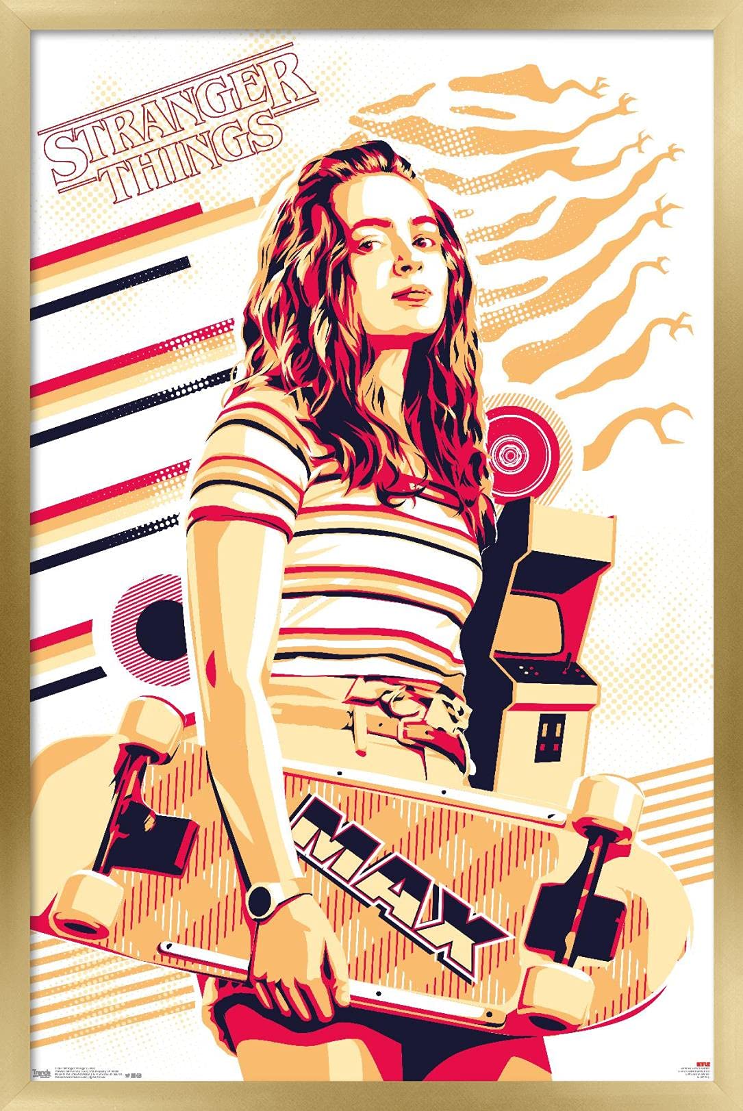 Trends International Netflix Stranger Things: Season 3 - Max Wall Poster, 22.375'' X 34'', Gold Framed Version