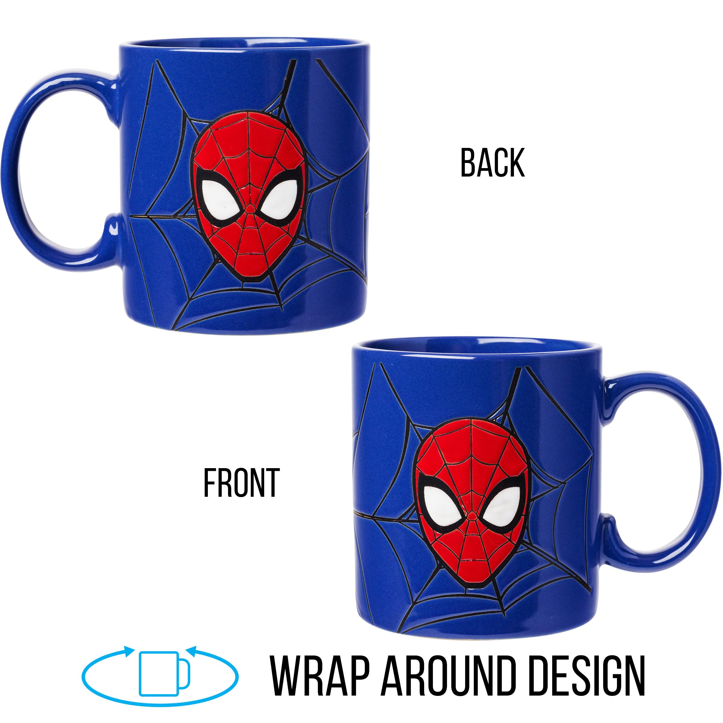 Silver Buffalo Spiderman Ceramic Mug, 20oz, Blue/Multi, Model MC151434X