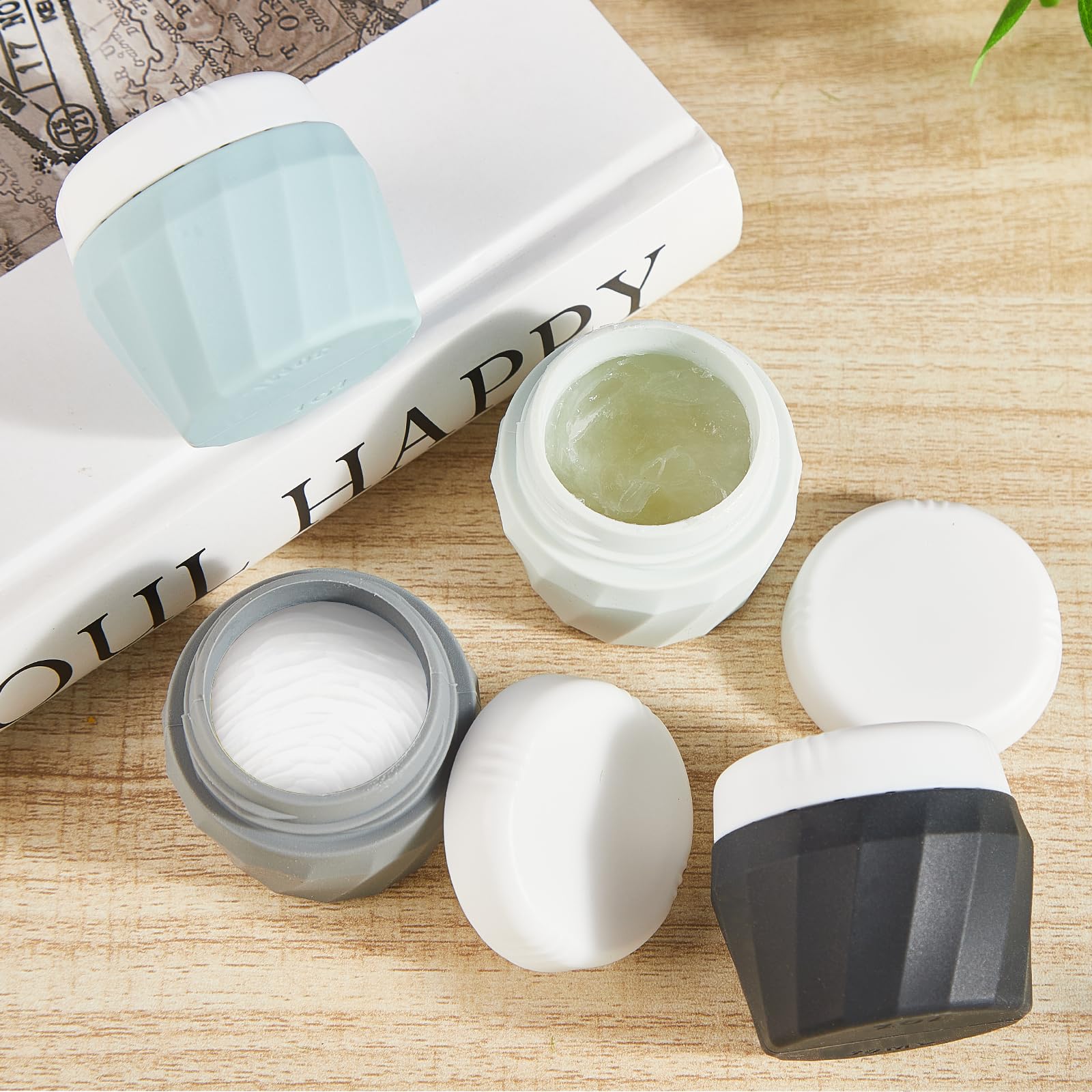 Silevoler Travel Containers For Toiletries, Premium Silicone Cosmetic Cream Jars, 1Oz Tsa Approved Leak-Proof Refillable Travel