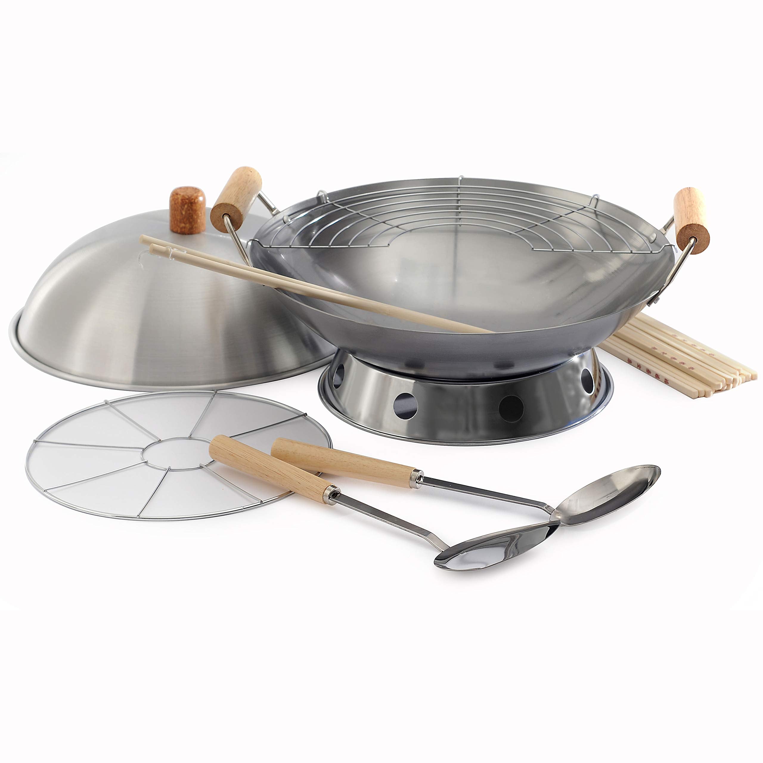 Norpro 10-Piece Wok Set, Silver, 14 Inch