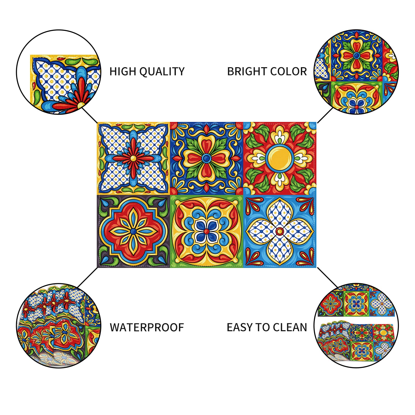 Linen Mexican Placemats Set Of 4 Day Of The Dead Table Mats Dia De Los Muertos Muertos Ornament Mexican Themed Party Decorations