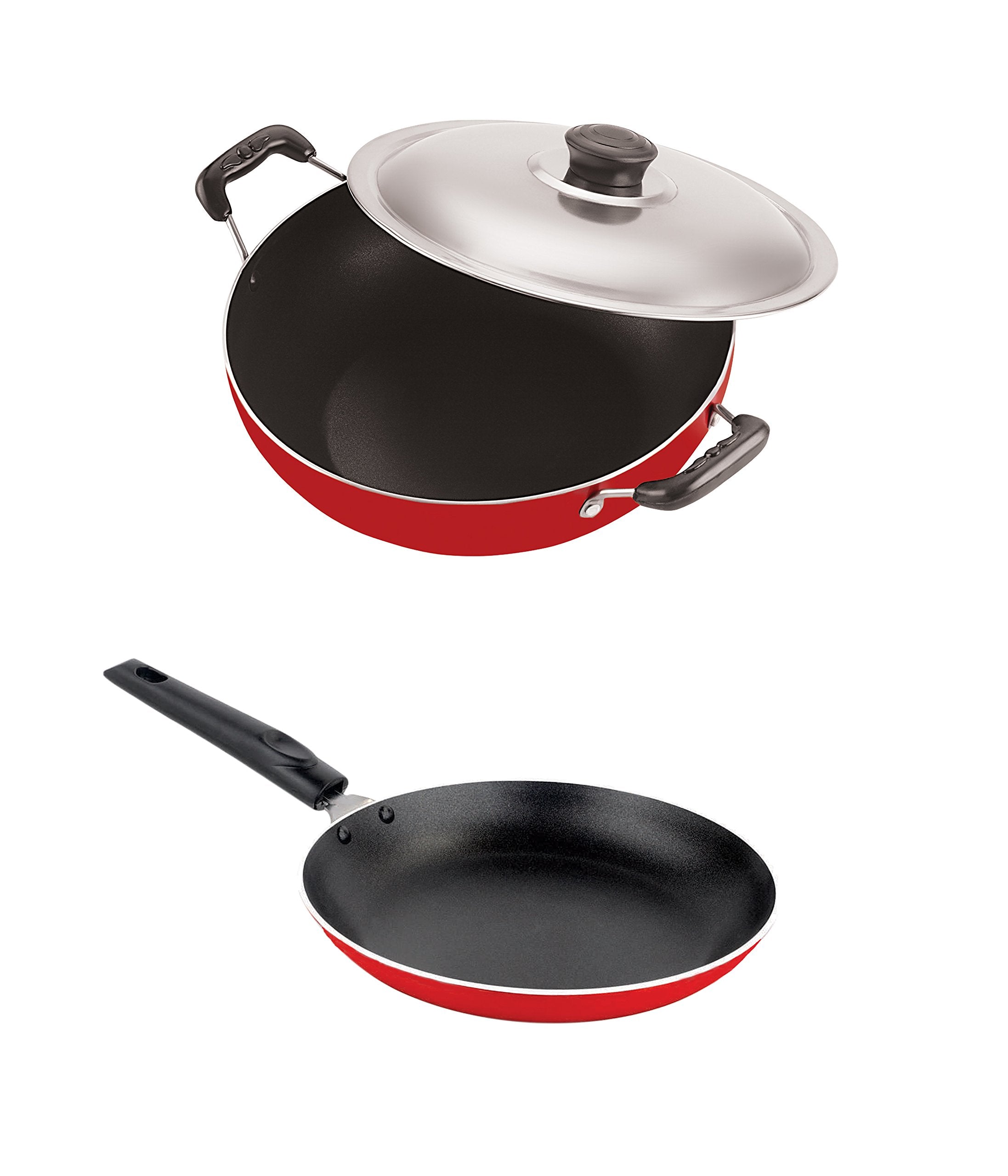 Nirlon NonStick Gas Compatible Stain Free Kitchenware Combo Gift Set Offer With Bakelite Handle, 2.6Mm_Dkd(M)_Tp