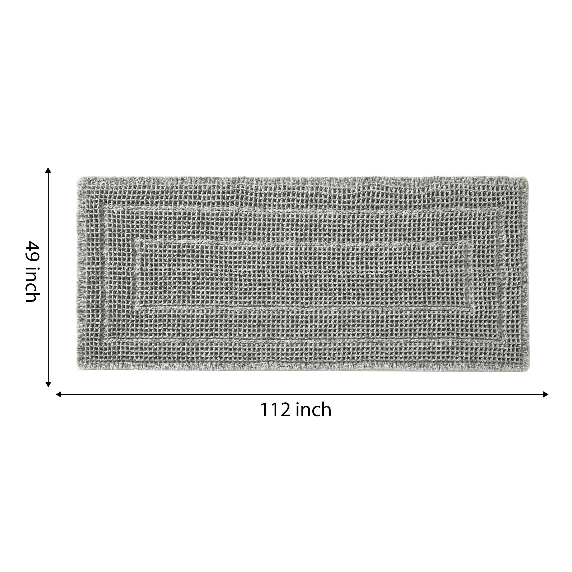 Bululom Bath Mats For Bathroom Non Slip,Waffle Luxury Bath Mat,Machine Washable Bath Mat For Shower,Ultra Soft Bathmat,Gray,19''