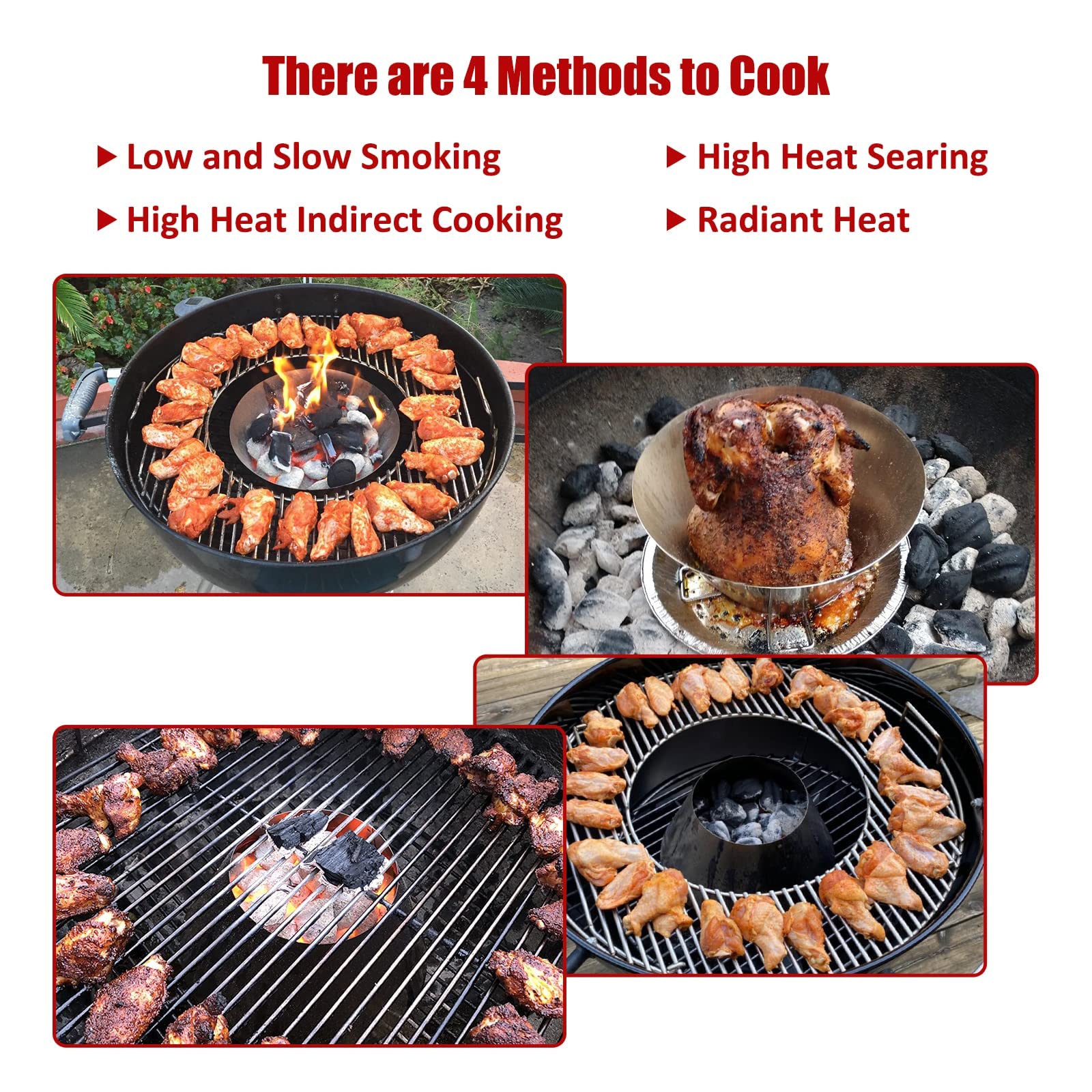 Mydracas Bbq Whirlpool For Weber 22 Kettle Grill Accessories, Stainless Steel Whirlpool Charcoal Grill Accessories Fit Weber Ket