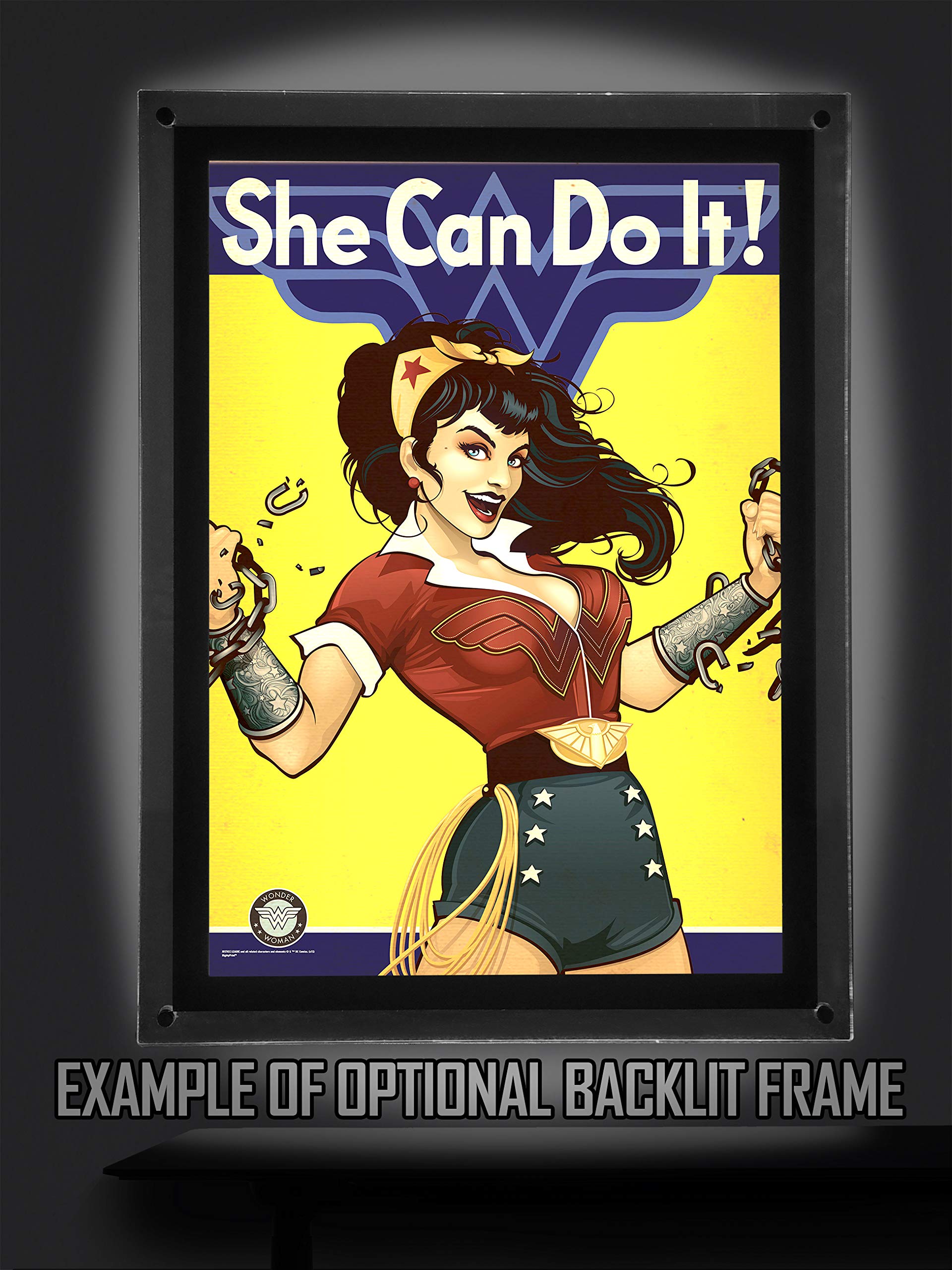 Mightyprint Dc Comics - Bombshell Wonder Woman - Justice League - Durable 17    X 24 Wall Art - Not Made Of Paper - Officially L