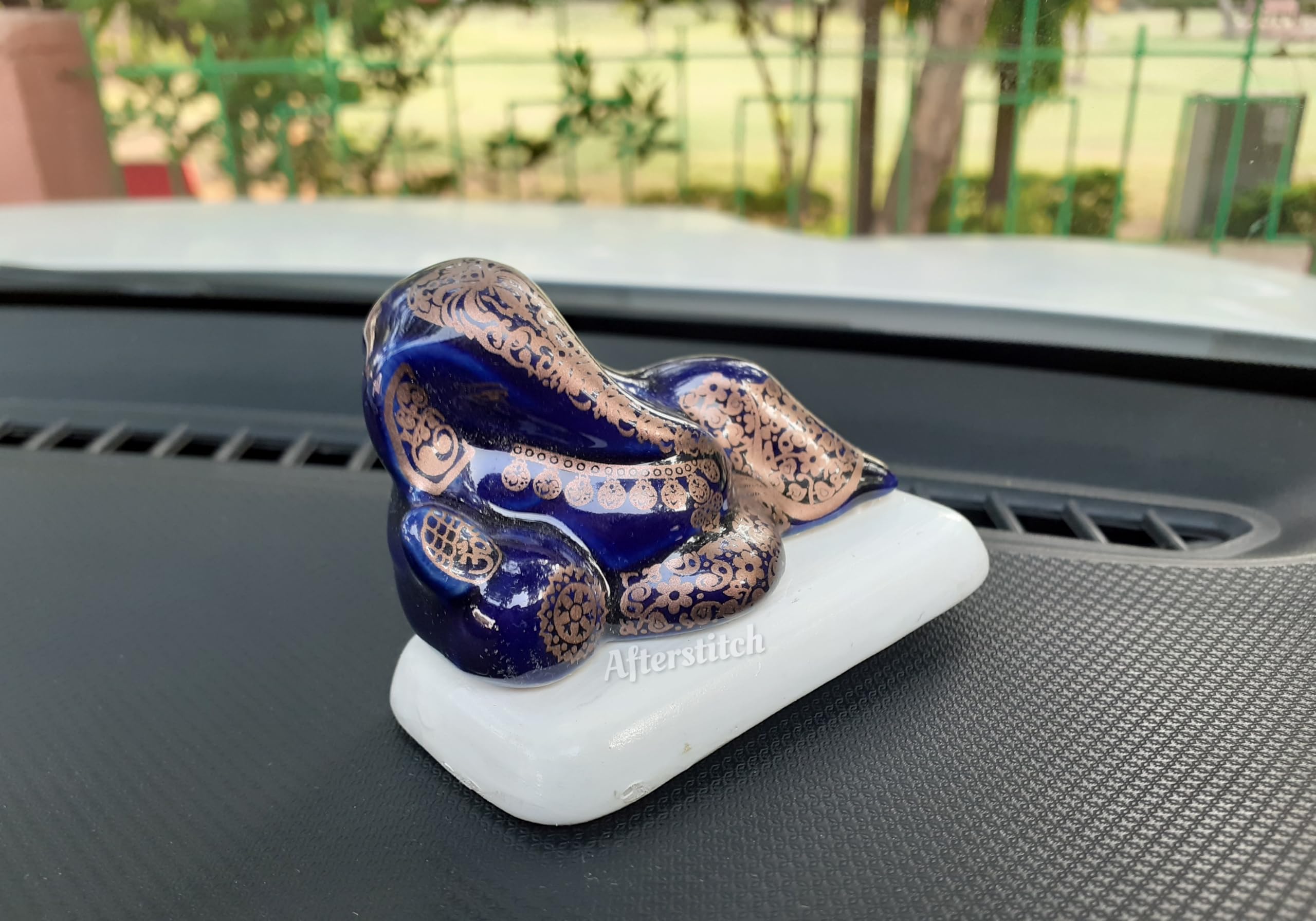 Afterstitch Ganesh Idol For Car Dashboard Accessories Ganesha Murti Puja Room Ganpati Ji Statue Showpiece For Home Interior Deco