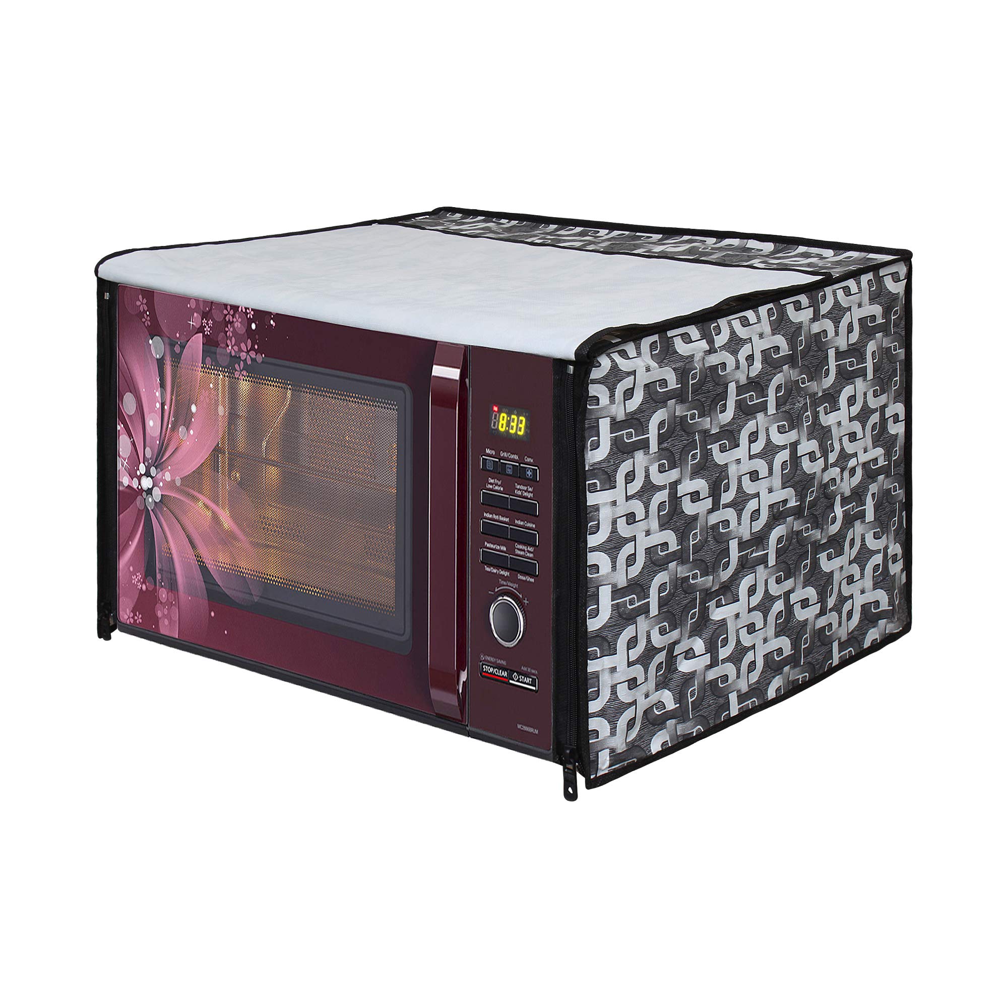 Lithara Printed Waterproof Microwave Oven Cover For Whirlpool Magicook 20Sw 20L | Sams38 (Multicolor)