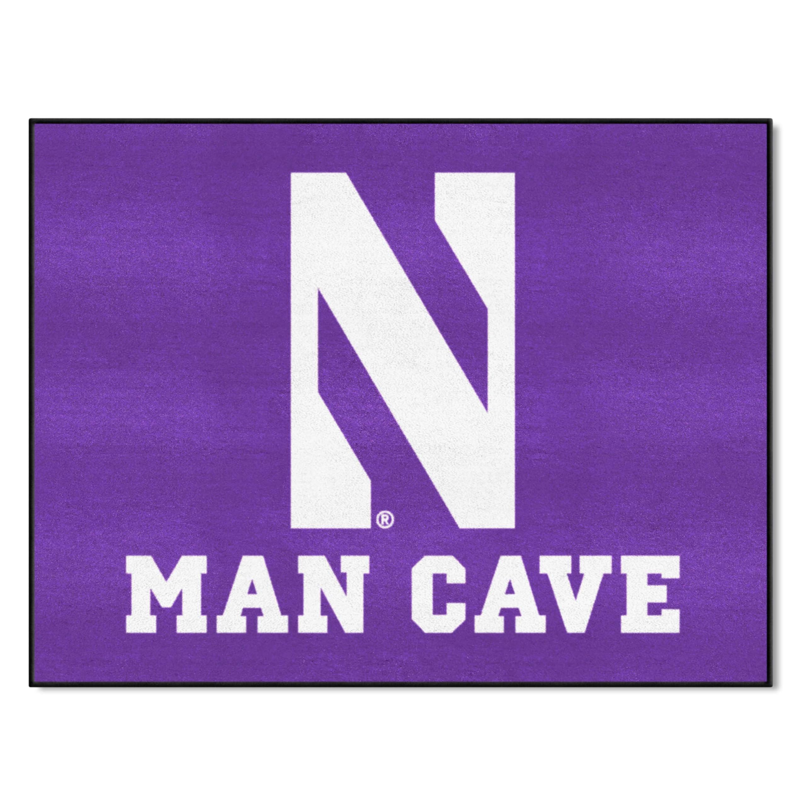 FANMATS 17266 Northwestern Wildcats Man Cave All-Star Rug - 34 in. x 42.5 in.