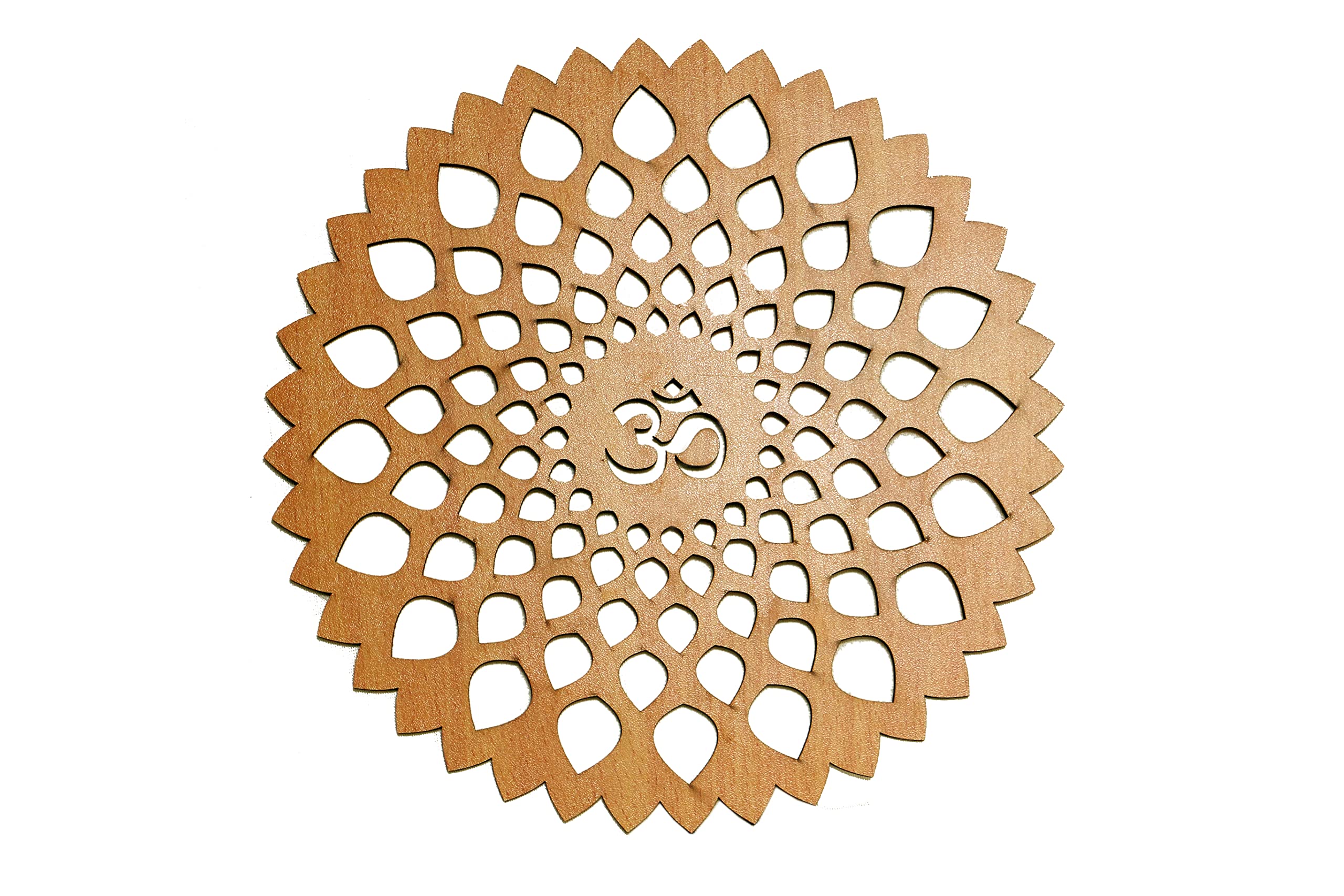 Ak Craft Beautiful Om Wooden Design Wall Hanging (Brown, 12X12 Inch)