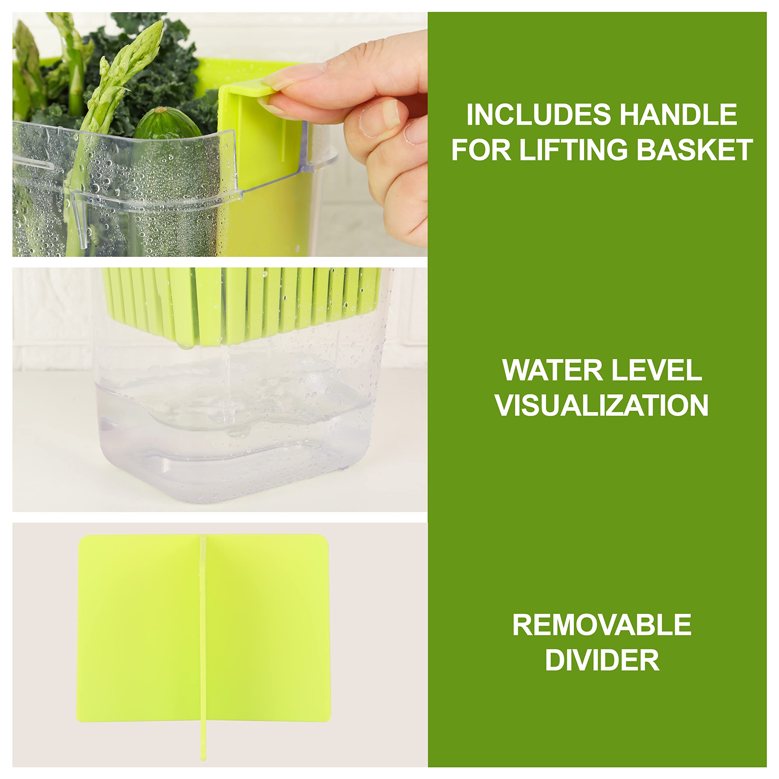 Lawnful 3 Pack Fresh Herb Keeper For Refrigerator, Clear Bpa-Free Herb Saver, Storage Container For Cilantro, Parsley, Thyme, Mi