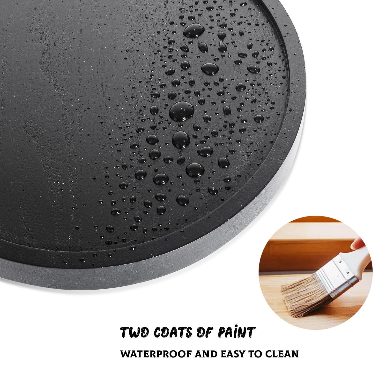 Round Decorative Tray Wood Bathroom Counter Organizer Farmhouse Kitchen Decor Wooden Riser For Soap Dish, Perfume, Candle, Spong