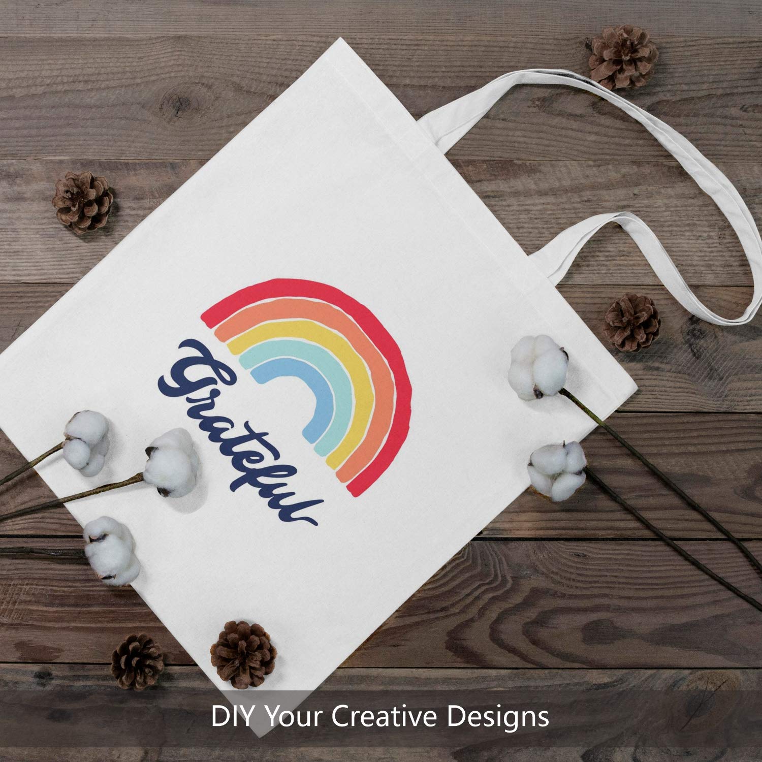 Topdesign 24-Pack Economical 16''X15'' White Cotton Tote Bag, Lightweight Medium Reusable Grocery Shopping Cloth Bags, Suitable