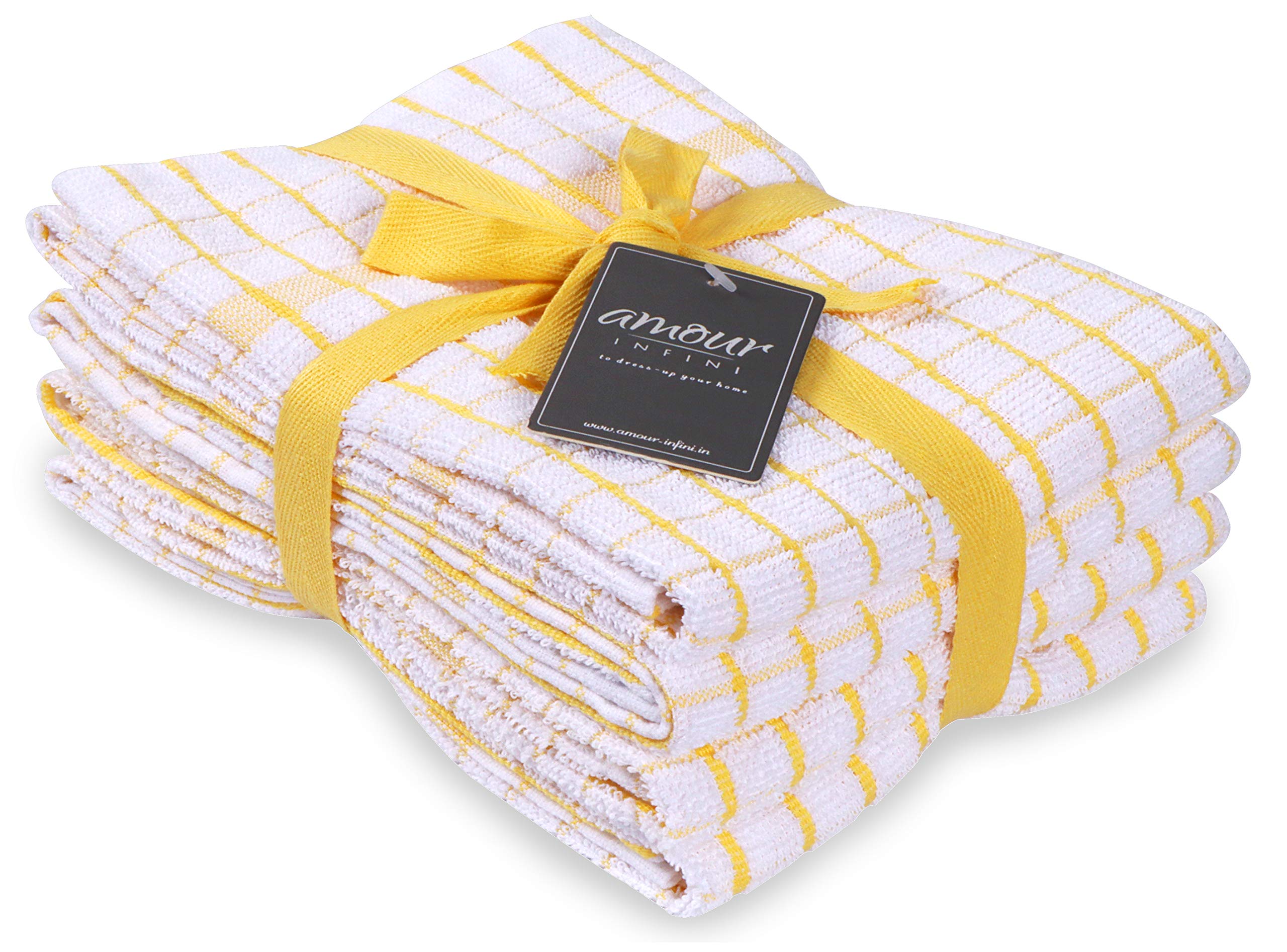 Amour Infini Terry Dish Towels Pack Of 4 Highly Absorbent Quick Dry Super Soft 20X28 Inch Kitchen Towel With Hanging Loop For Cl