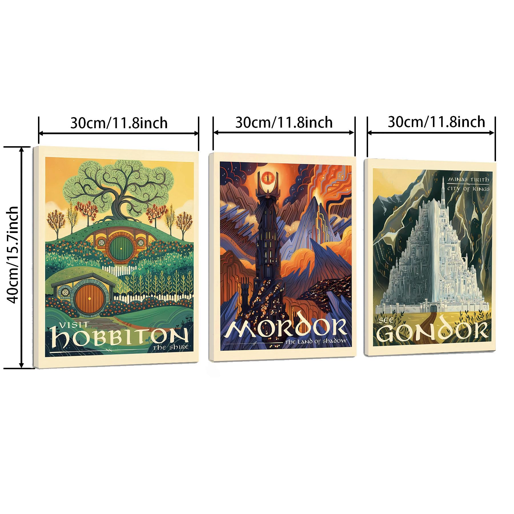 Meksular Middle Earth Landscape Wall Art Prints Canvas PaintingFantasy Posters, Pictures, For Travel Gift, Canvas Art with Frame