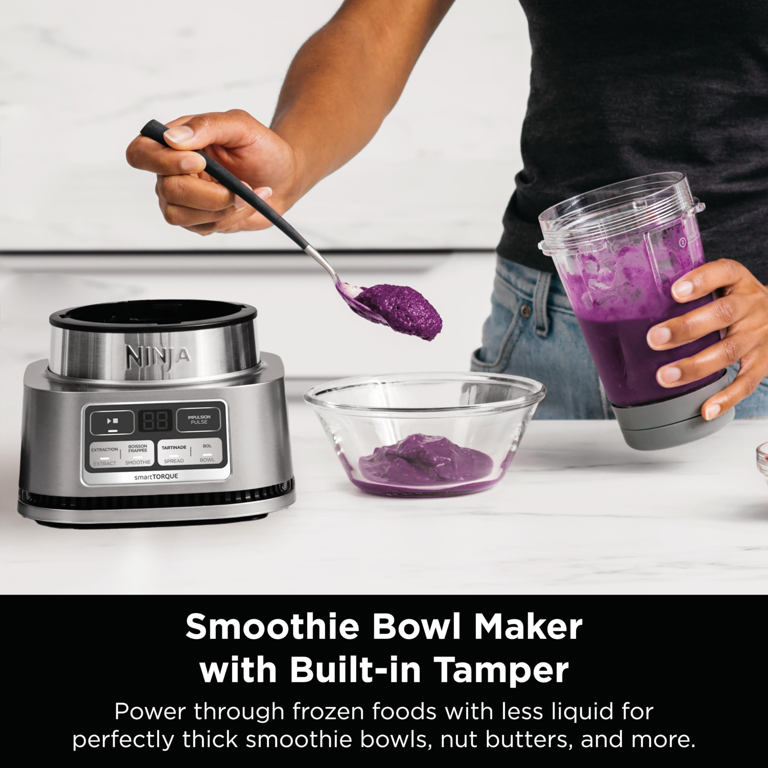 Ninja Ss101 Foodi Smoothie Maker & Nutrient Extractor* 1200 Wp, 6 Functions Smoothies, Extractions*, Spreads, Smarttorque, 14-Oz