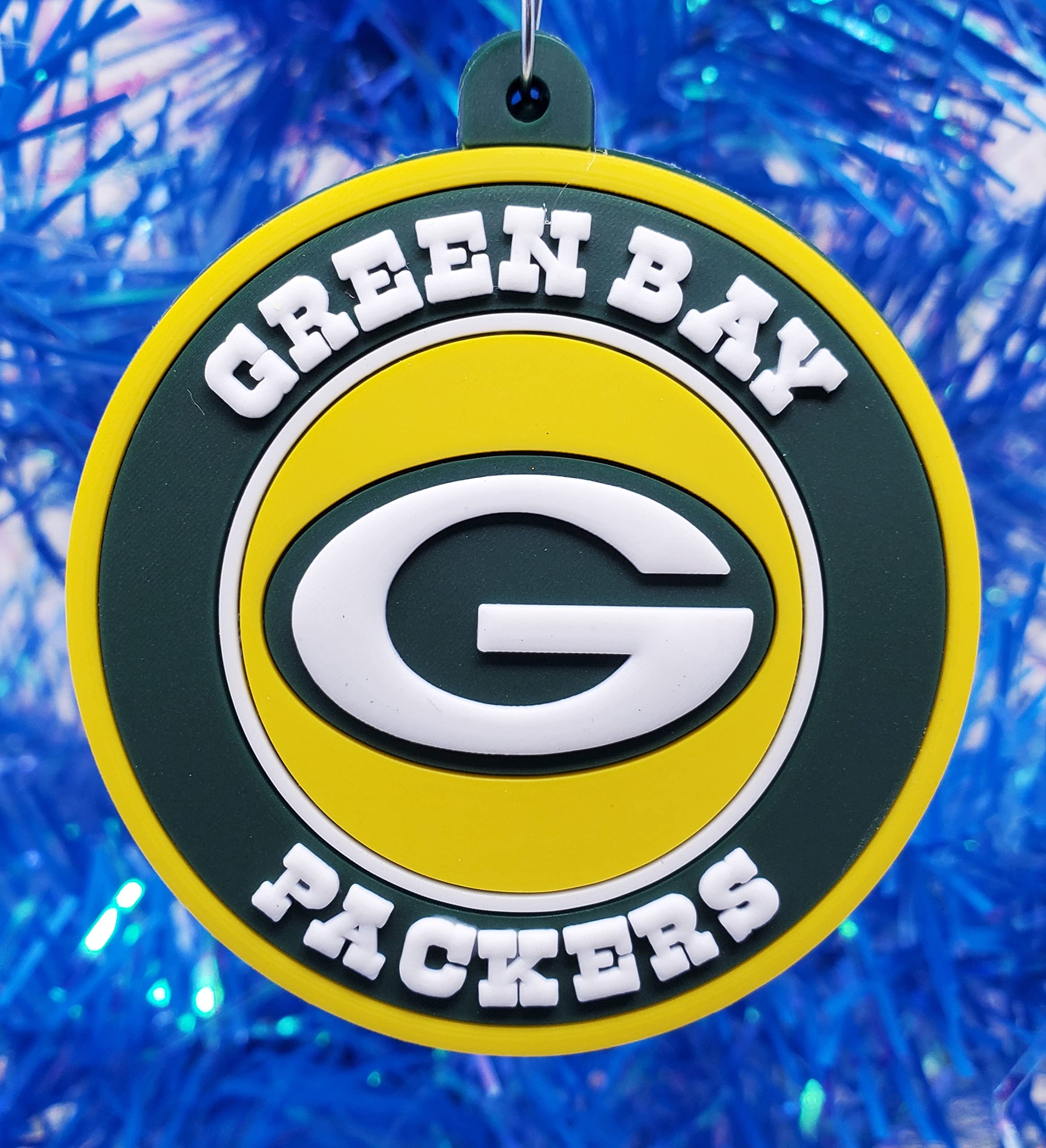 Green and Gold Cheesehead Green Bay Football Team Themed 6 Piece Christmas Ornament Set