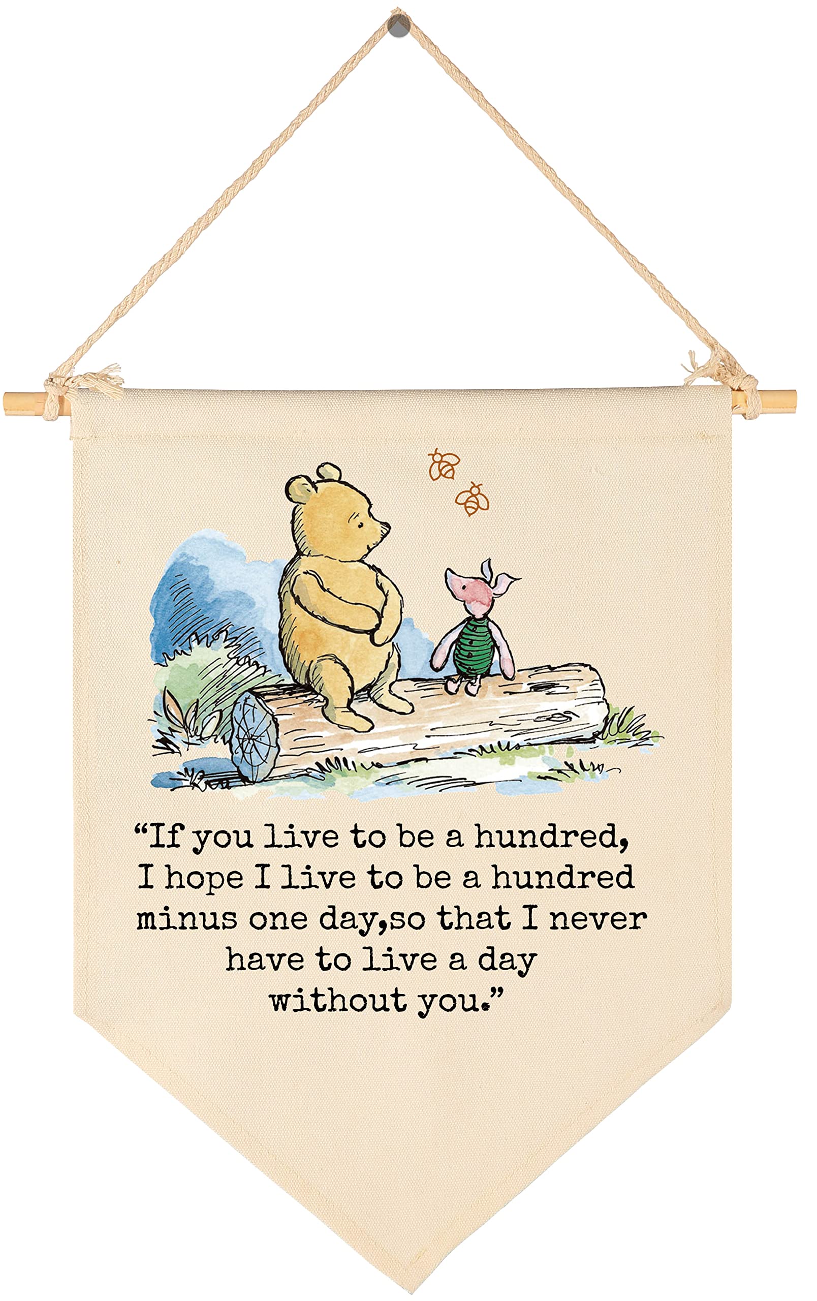 If You Live To Be A Hundred-Christmas Birthday Party Bunting-Baby Gift Shower-Winie Wall Flag Decor Gift The Pooh-Banner Sign Gi